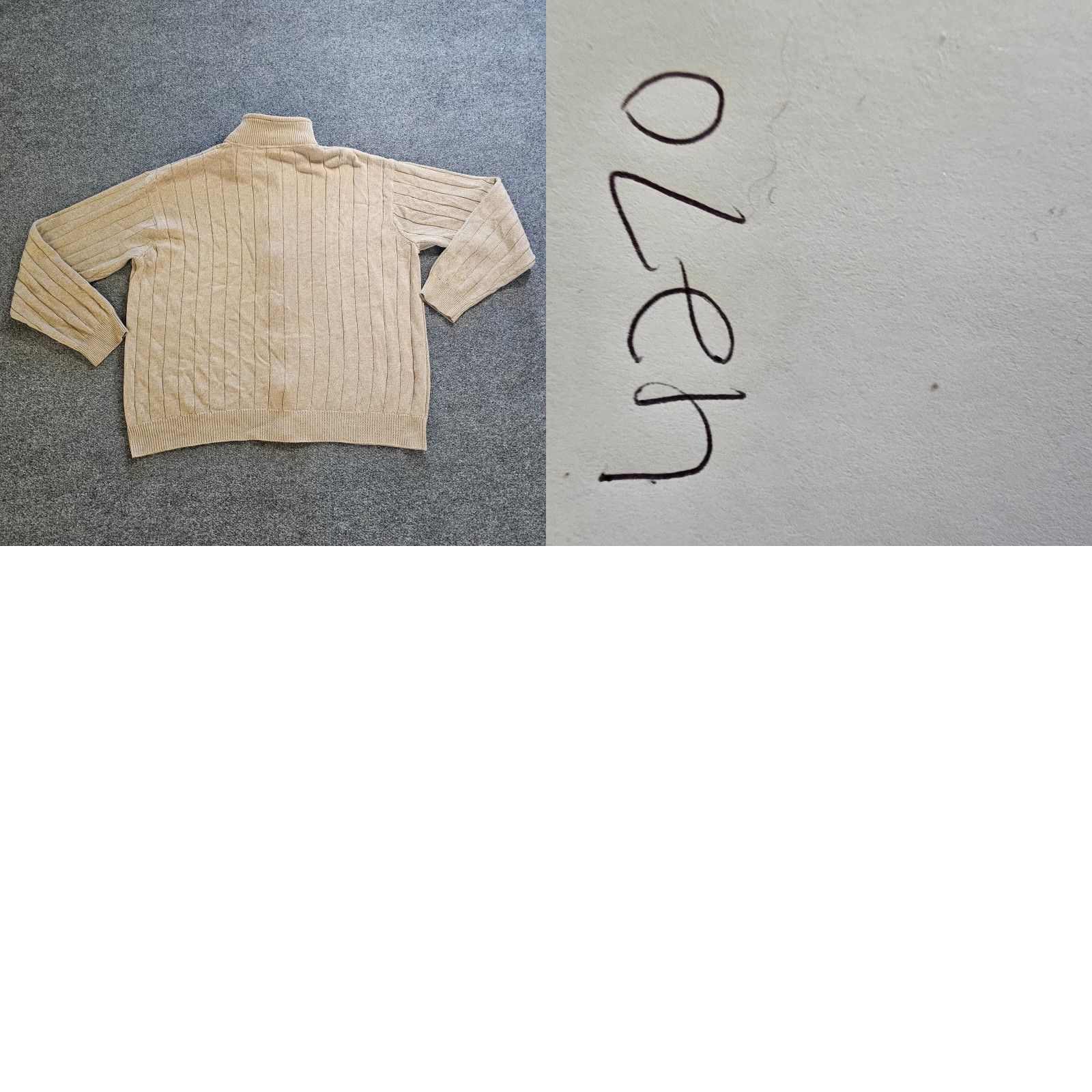 Oscar De La Renta Oscar de la Renta Cardigan Sweater Men 2XL Beige Cable Knit Full Zip Sherpa Casual Mens Size US XXL / EU 58 / 5 - 8 Thumbnail