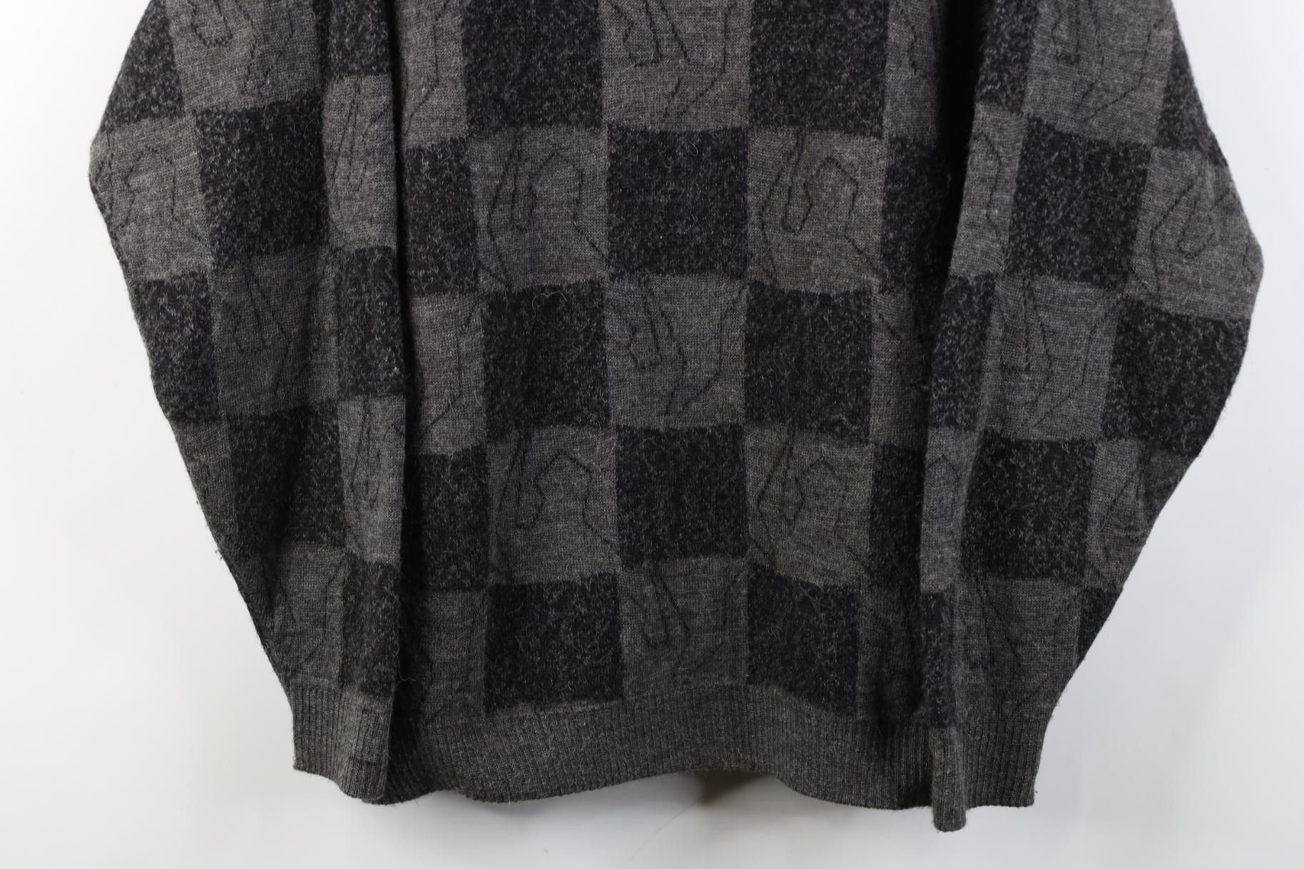 Vintage Vintage 90s Streetwear Wool Blend Knit Checkered Sweater Size US M / EU 48-50 / 2 - 3 Thumbnail