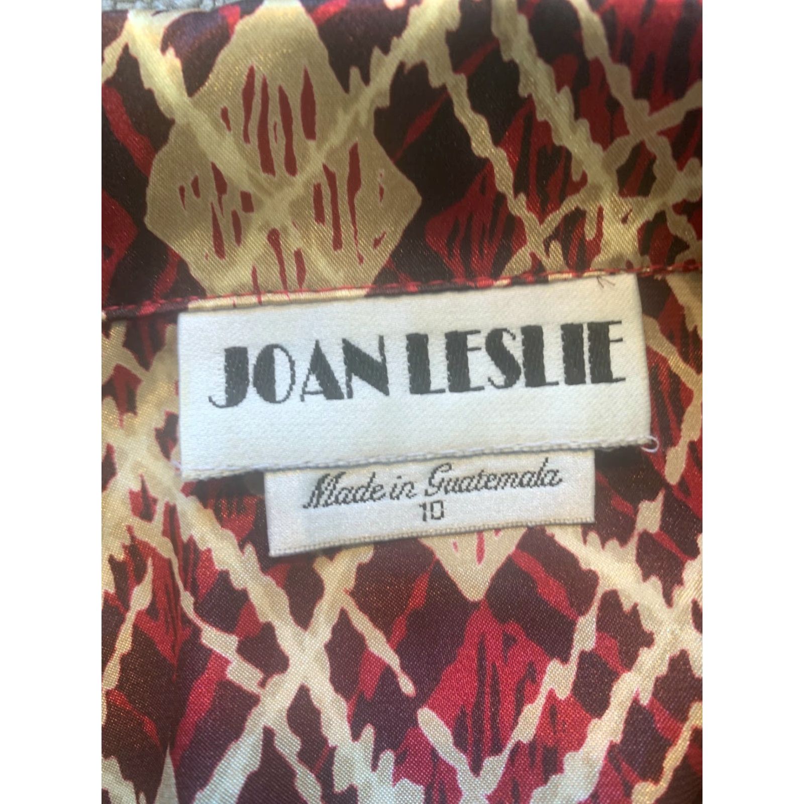 Vintage Joan Leslie Long Sleeve Shirt Womens Size 10 Button Up Top Red Light weight Size L / US 10 / IT 46 - 3 Thumbnail