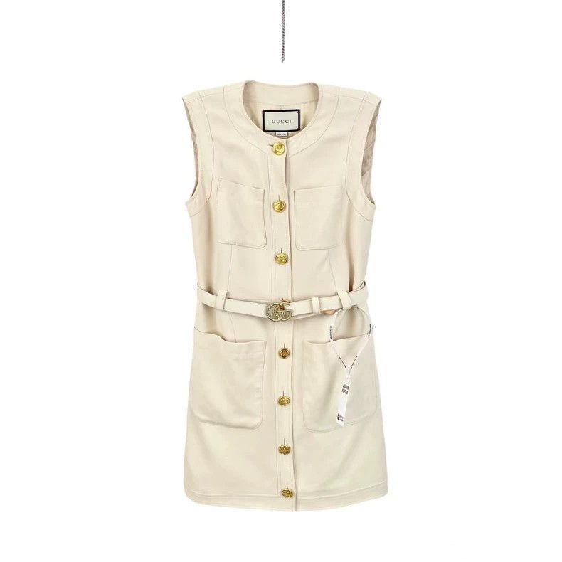 Gucci Gucci Wool double G gold buckle belt dress Size XS / US 0-2 / IT 36-38 - 1 Thumbnail