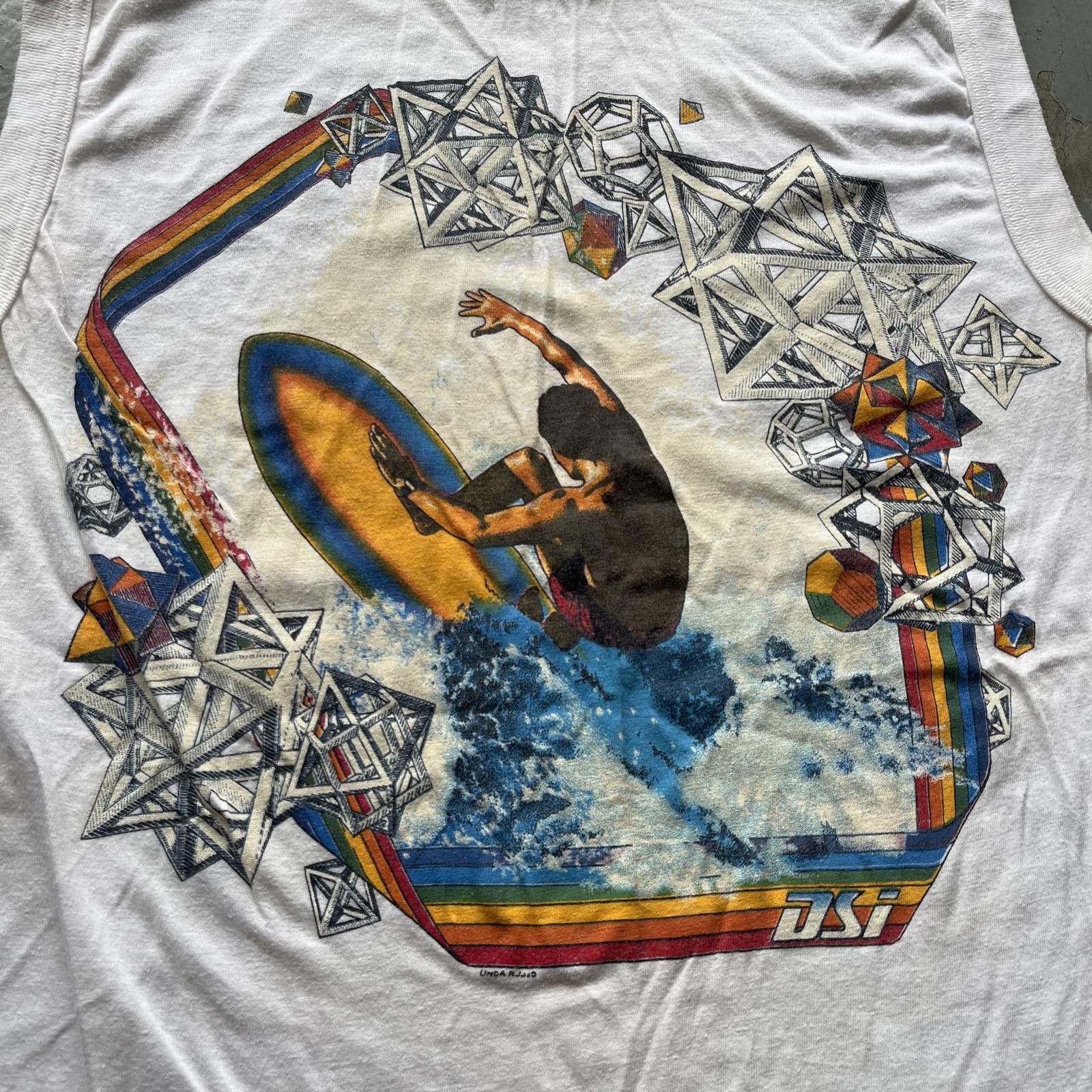 Signal Sport × Vintage Vintage 80s DSI Surf M.C. Escher Tank Top Sleeveless Shirt Size US M / EU 48-50 / 2 - 2 Thumbnail