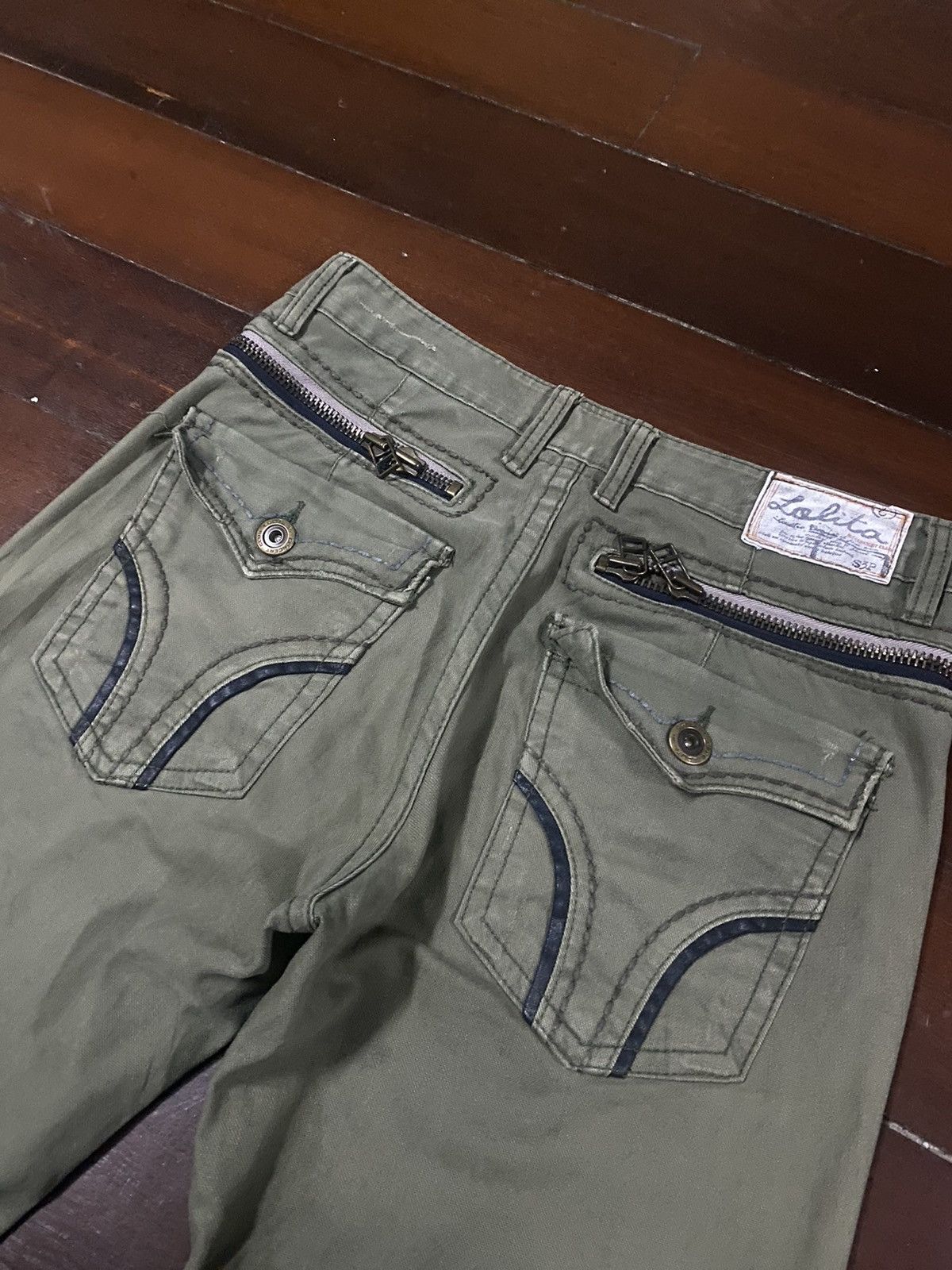 If Six Was Nine × Japanese Brand FIRE LOLITA JEANS ZIPPER OLIVE Size US 35 - 15 Thumbnail