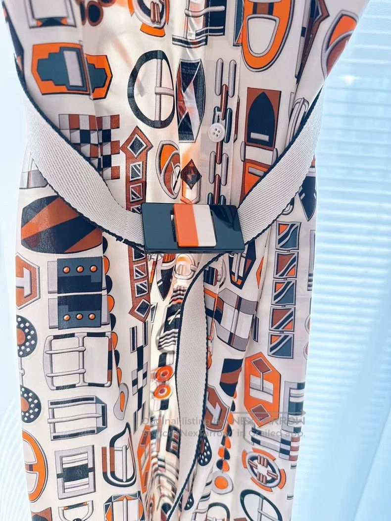 Hermes Hermes Silk Printed Shirt Dress Size XXS / US 00 / IT 34 - 2 Thumbnail