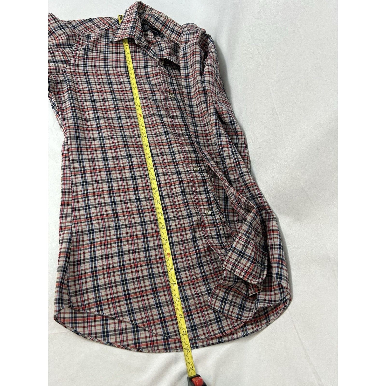 Levi's VTG Levis Mens M Red Blue Plaid Button Up LS Shirt White Tab Size US M / EU 48-50 / 2 - 6 Thumbnail