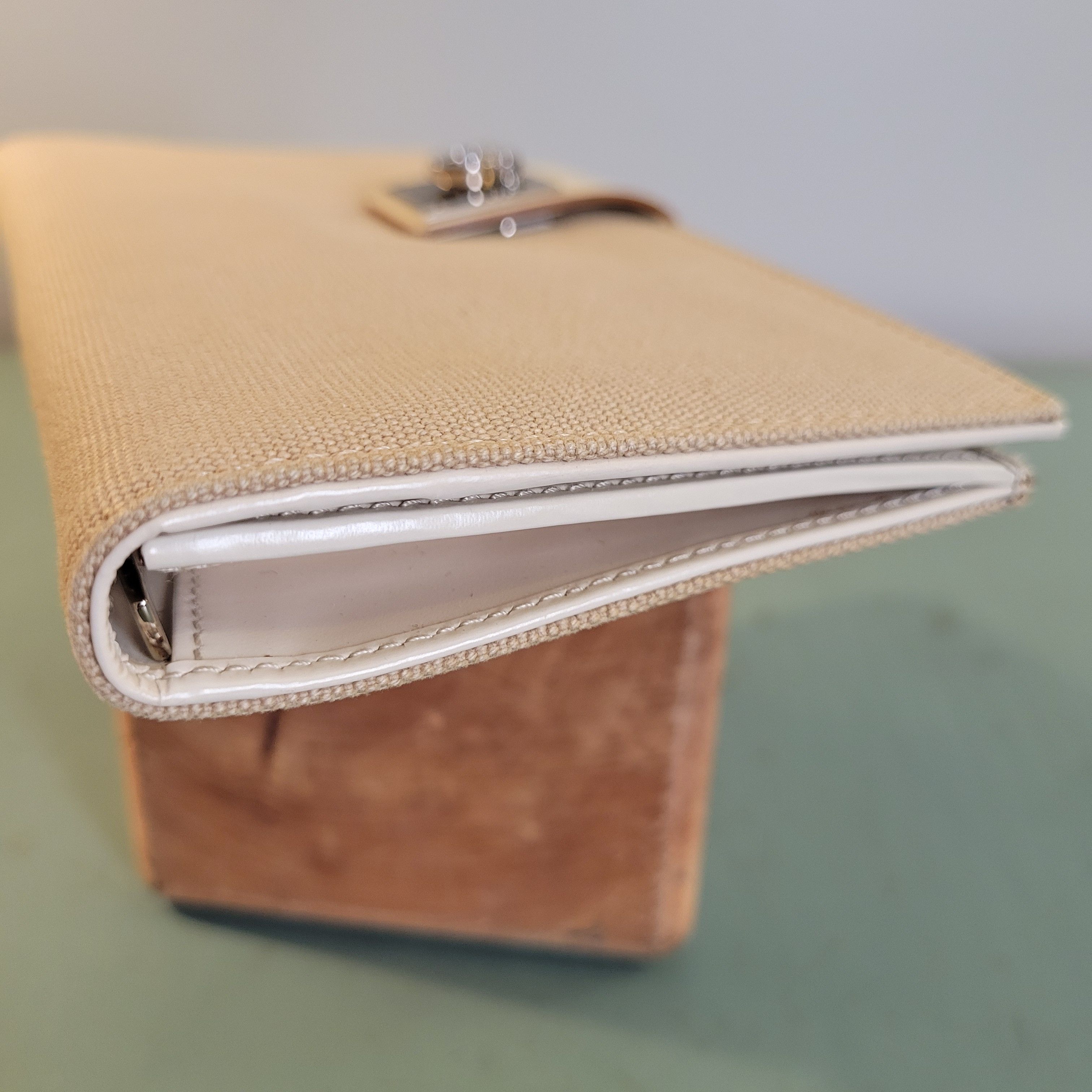 Salvatore Ferragamo Long Canvas and Leather Twist Logo Lock Wallet Size ONE SIZE - 5 Thumbnail