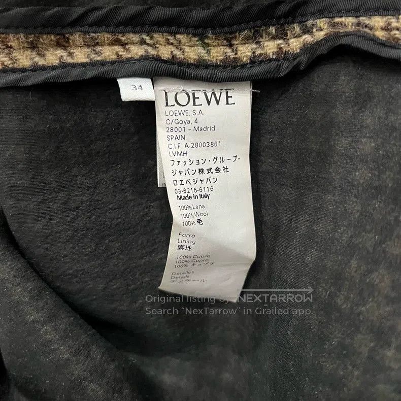 Loewe LOEWE Houndstooth Color Block Wool Coat Jacket Size XXS / US 00 / IT 34 - 5 Thumbnail