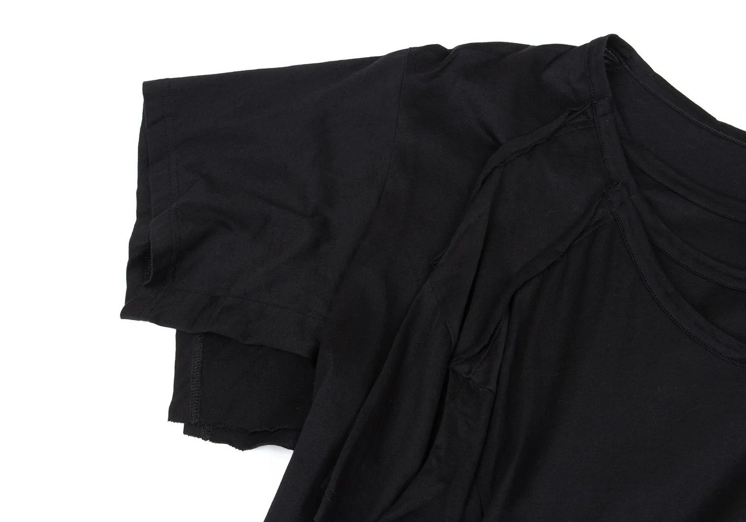 Yohji Yamamoto Yohji Yamamoto Cotton Triple Layered T-Shirt Black 2 Size US M / EU 48-50 / 2 - 4 Thumbnail