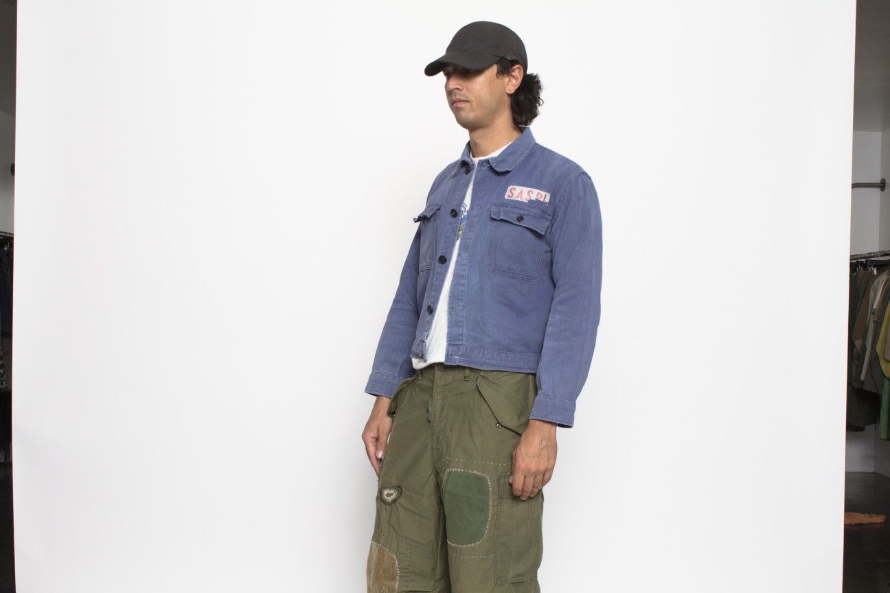 Vintage BLUE HEAVYWEIGHT COTTON ITALIAN WORKWEAR JACKET WITH PATCH Size US S / EU 44-46 / 1 - 2 Thumbnail