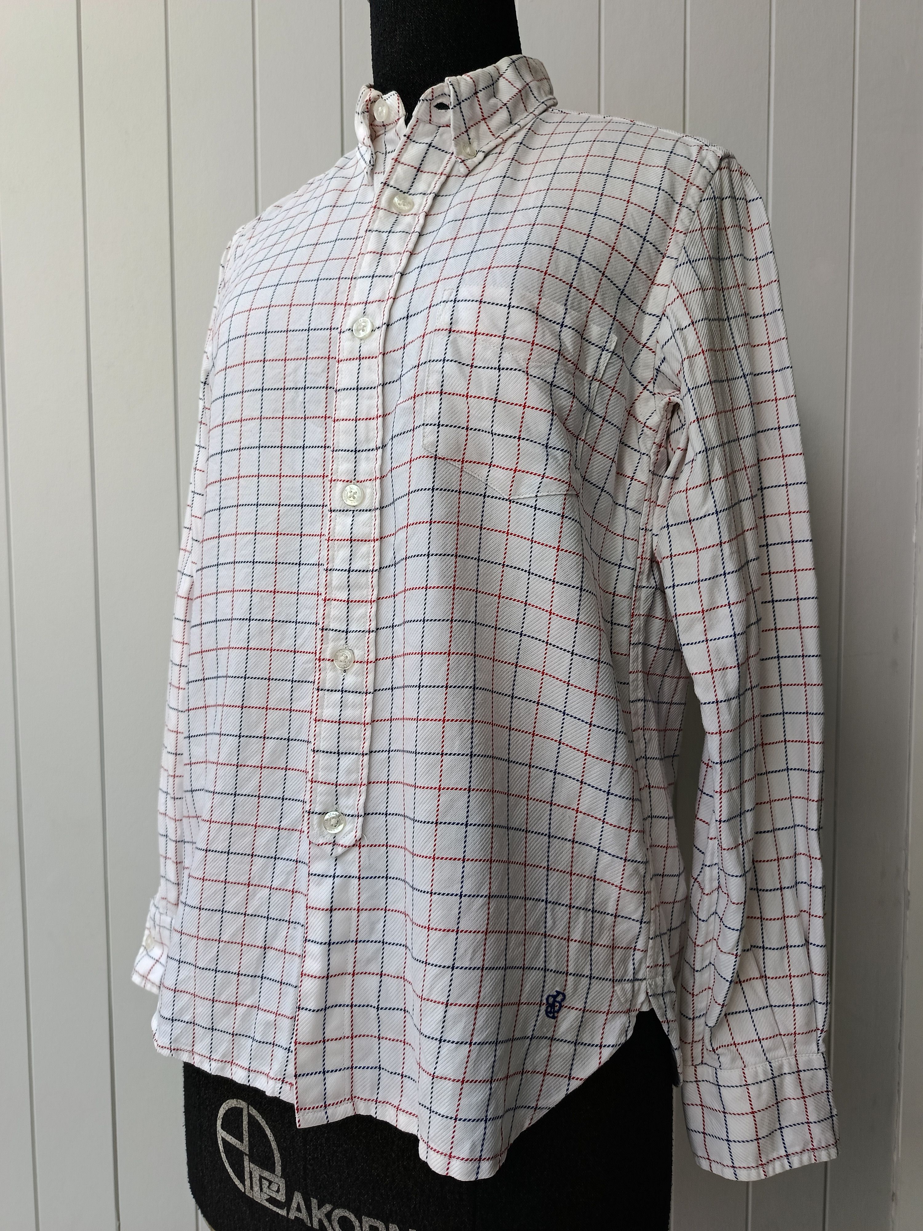 Beams Plus × Japanese Brand BEAMS BOY white square check striped button down shirt S M Size M / US 6-8 / IT 42-44 - 1 Thumbnail