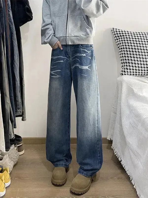 Japanese Brand Retro loose wide leg gradient jeans Size US 32 / EU 48 - 1 Thumbnail