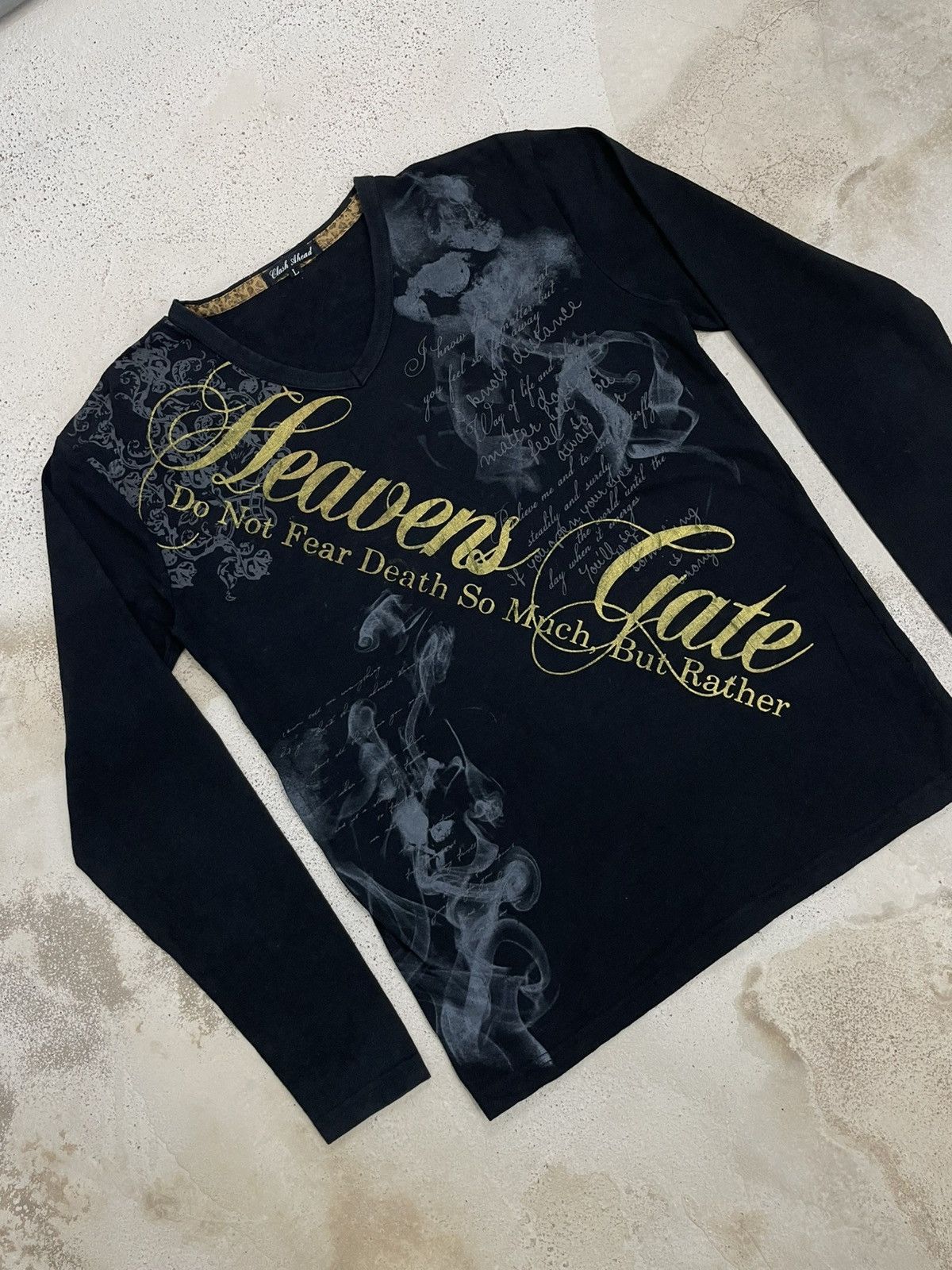 Japanese Brand × KMRii Clash Ahead Y2K Design Smoke Wording Death Poem Size US M / EU 48-50 / 2 - 4 Thumbnail