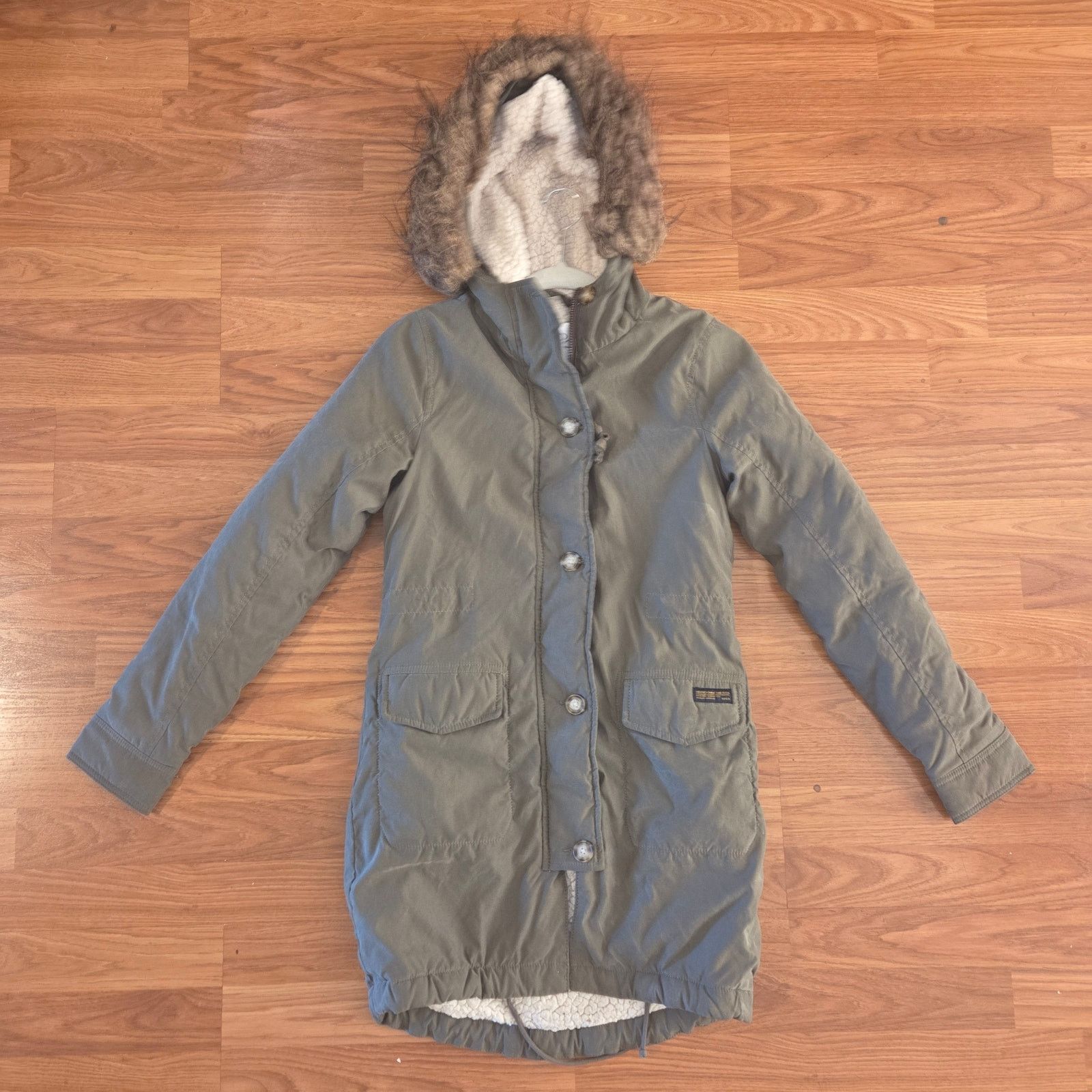Abercrombie & Fitch Abercrombie & Fitch Sherpa Lined Parka - XXS - Navy Green Size XXS / US 00 / IT 34 - 2 Thumbnail