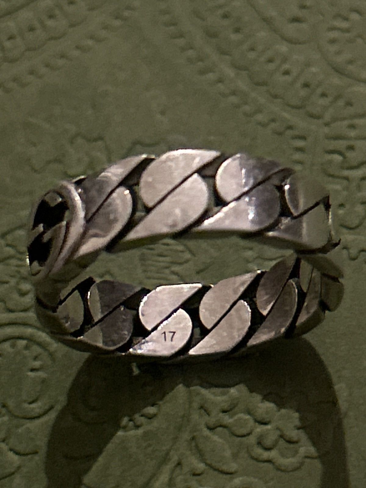 Gucci Gucci Wide Ring Interlocking G Sterling Silver Chain AG 925 Size ONE SIZE - 5 Thumbnail