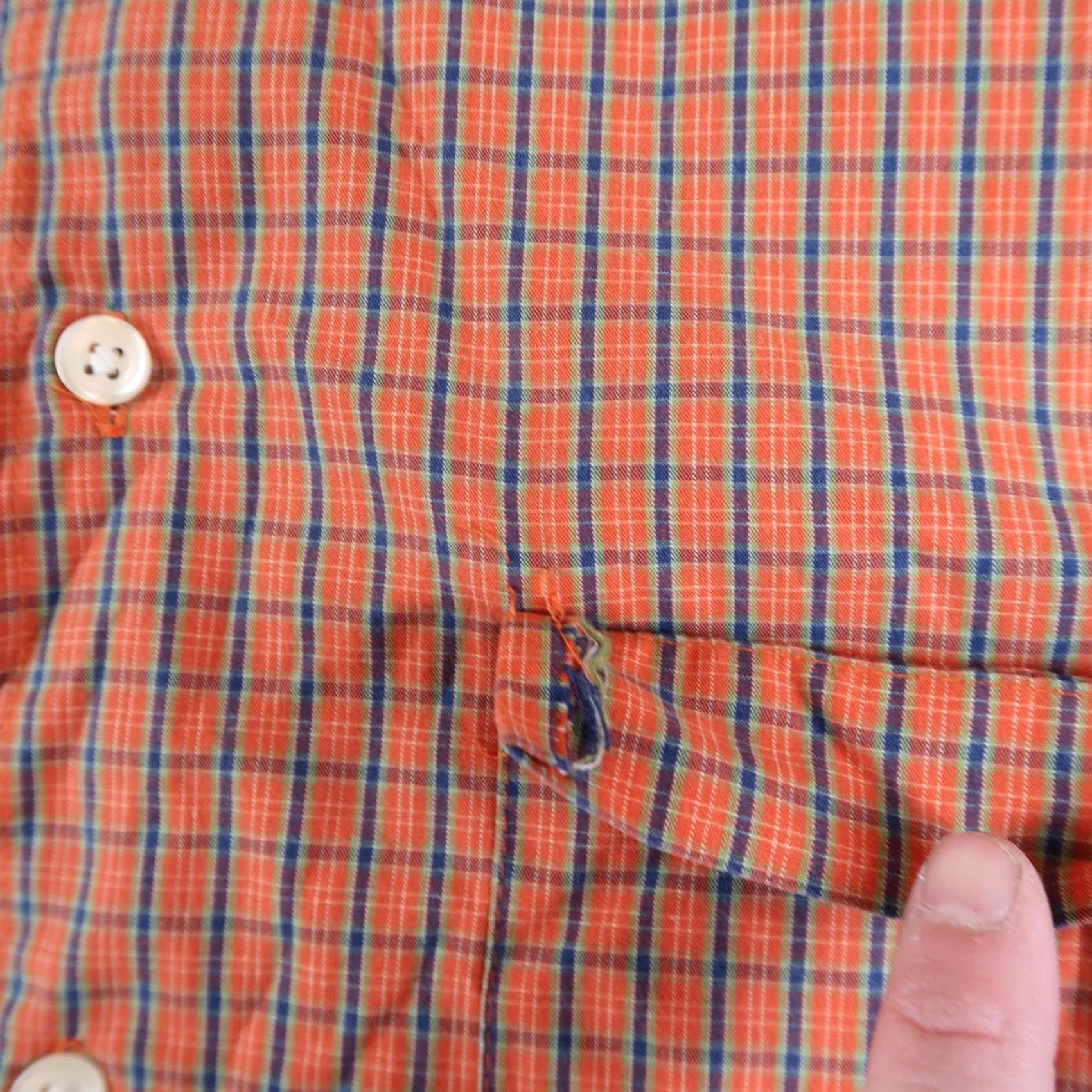 Gap VINTAGE Gap Shirt Men M Orange Plaid Button-Up Short Sleeve 90s Classic Size US M / EU 48-50 / 2 - 6 Thumbnail