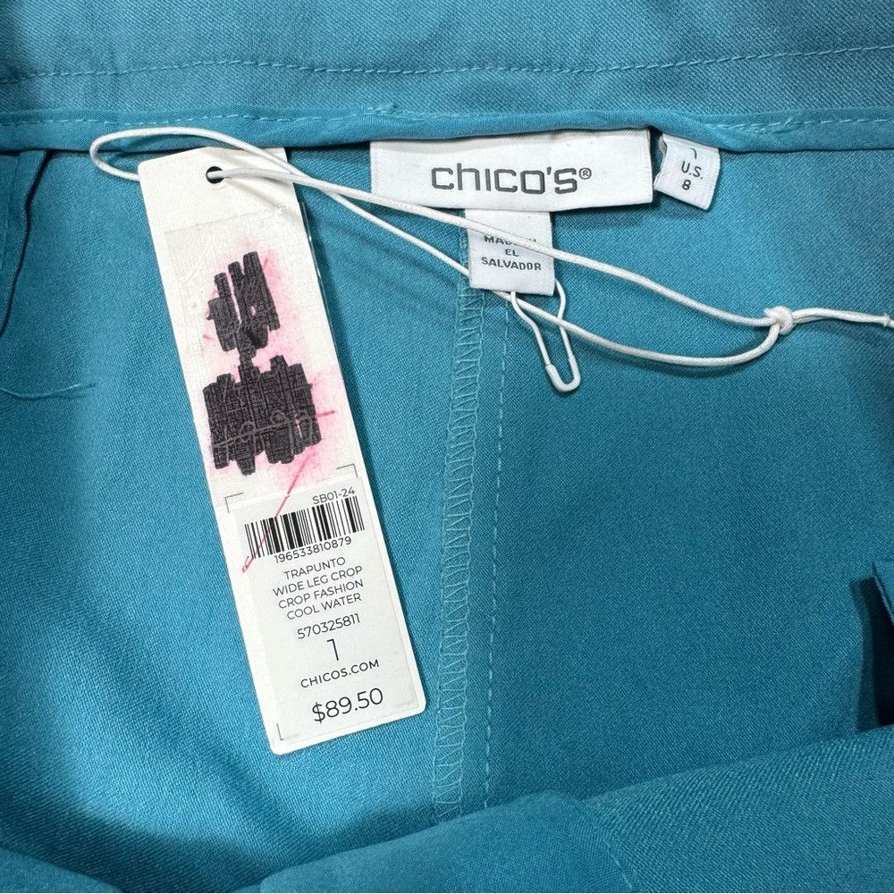 Chicos NWT New Chico's Trapunto Wide Leg Cropped Pants Size 1 US M Size 32" / US 10 / IT 46 - 8 Thumbnail