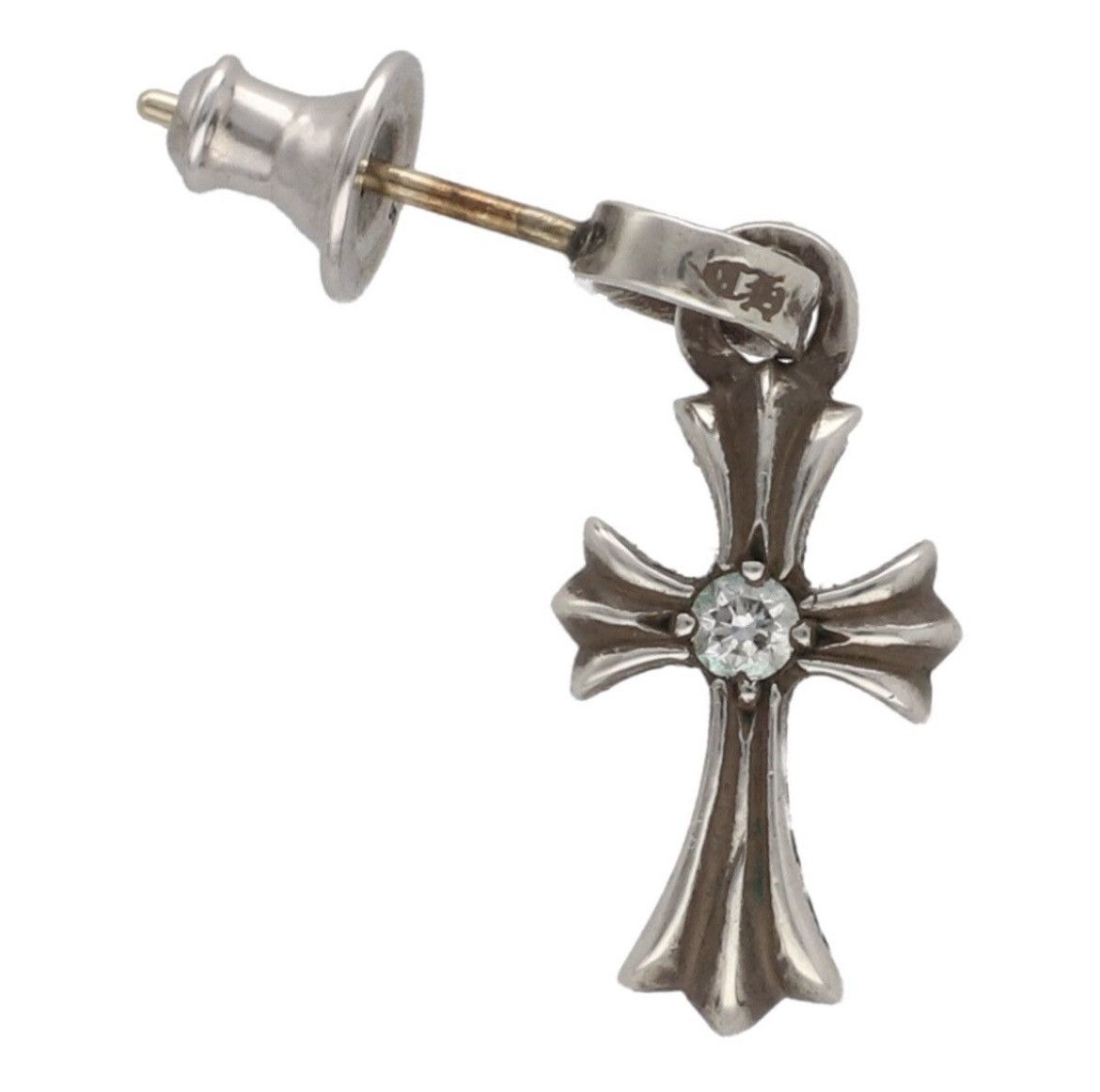 Chrome Hearts Diamond Baby Fat Cross Earring