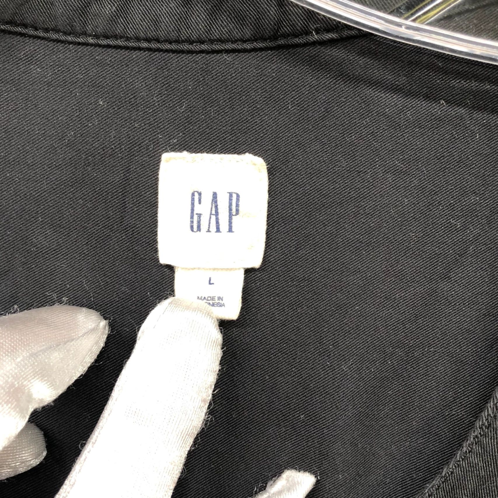 Gap Gap Jumpsuit Womens L Black Long Sleeve Modal Relaxed Utility - Button Front - One-Piece - Pockets - Wide-Leg - Shirt/Jumpsuit Size L / US 10 / IT 46 - 6 Thumbnail