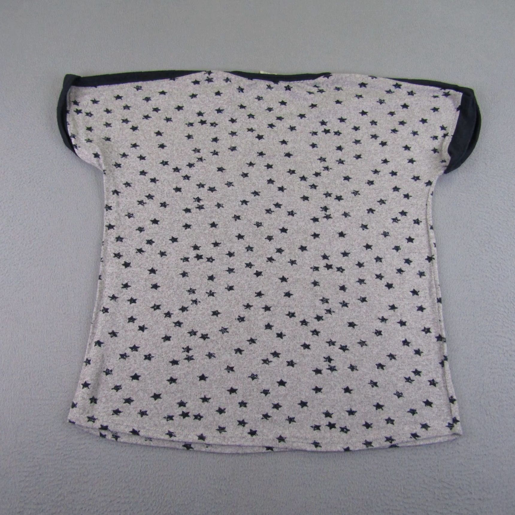 Lucky Brand Lucky Brand Shirt Womens Medium Gray Stars Casual Crew Neck T-Shirt Pullover Stretch Short Sleeve Knit Polyester Spandex Size M / US 6-8 / IT 42-44 - 7 Thumbnail