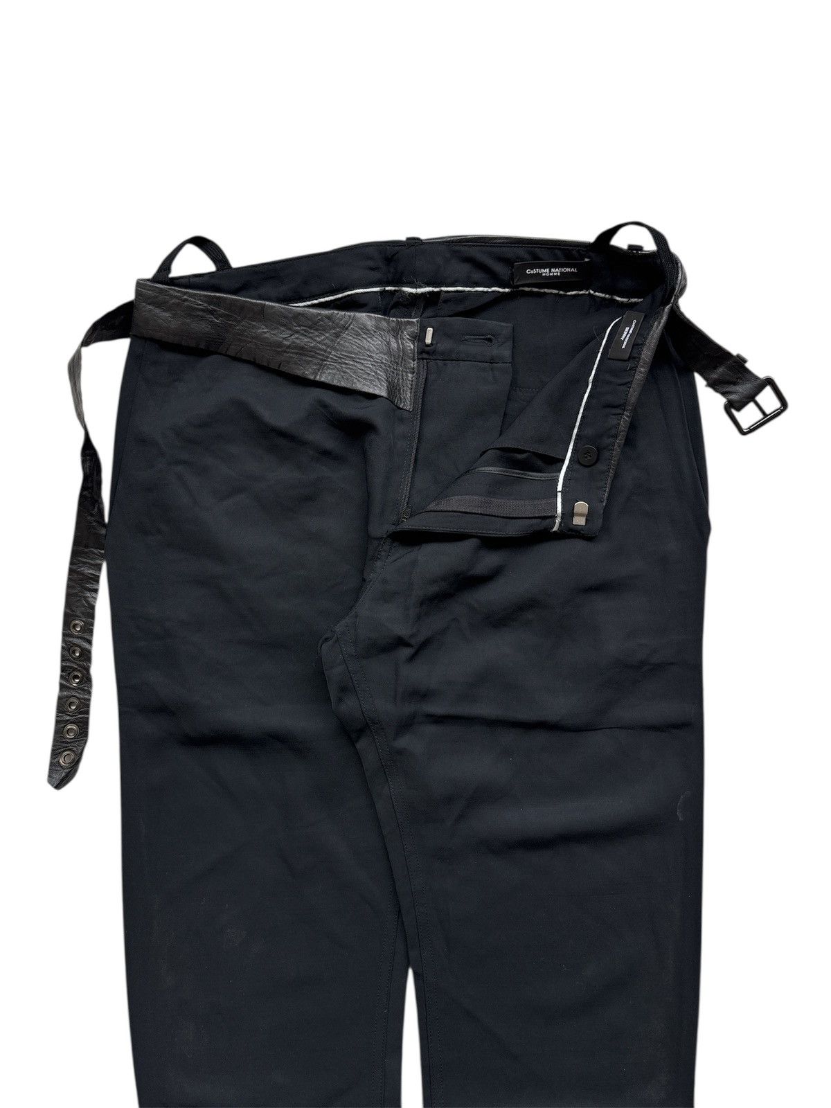 Hedi Slimane Leather Belted Skinny Trousers Size US 30 / EU 46 - 3 Thumbnail
