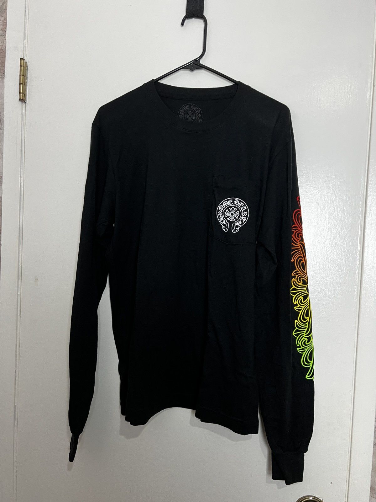 image of Chrome Hearts Gradient Horseshoe Rasta L/s M in Black, Men's (Size Medium)