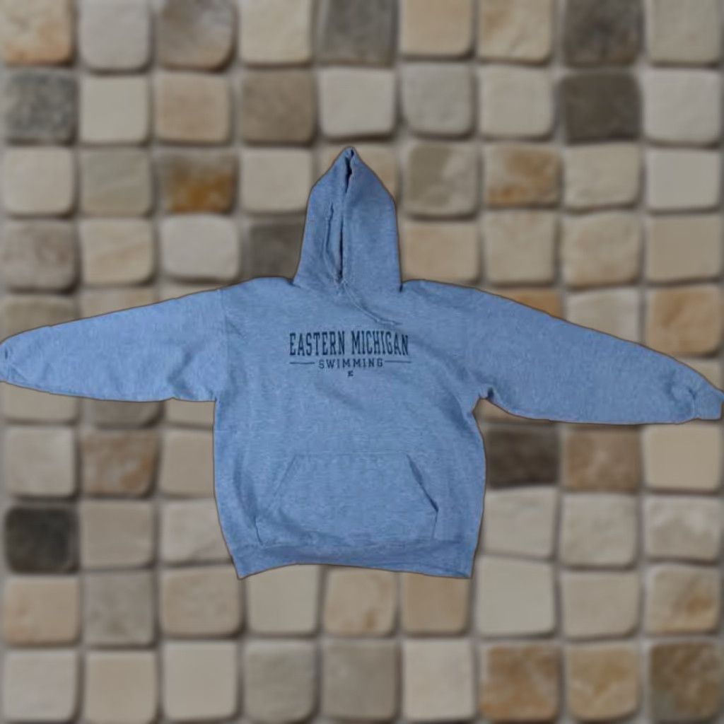 Vintage VINTAGE Eastern Michigan Eagles Pullover Hooded Sweatshirt Hoodie Large Gray Unisex Adults L Size US L / EU 52-54 / 3 - 1 Thumbnail