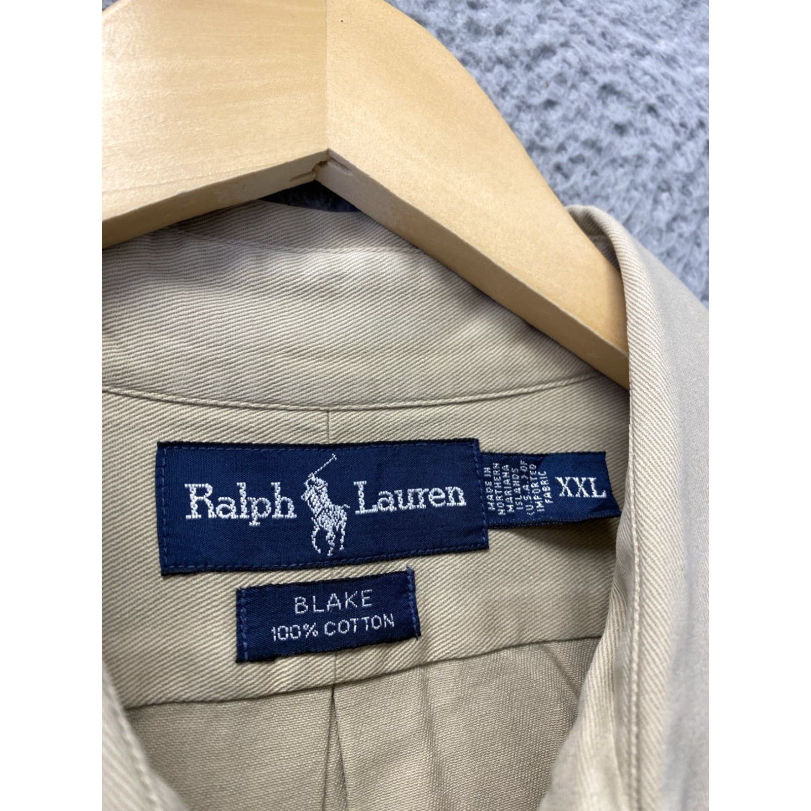 Vintage VINTAGE Polo Ralph Lauren Mens Shirt Long Sleeve Collared Khaki 2XL Cotton Casual Travel Size US XXL / EU 58 / 5 - 4 Thumbnail