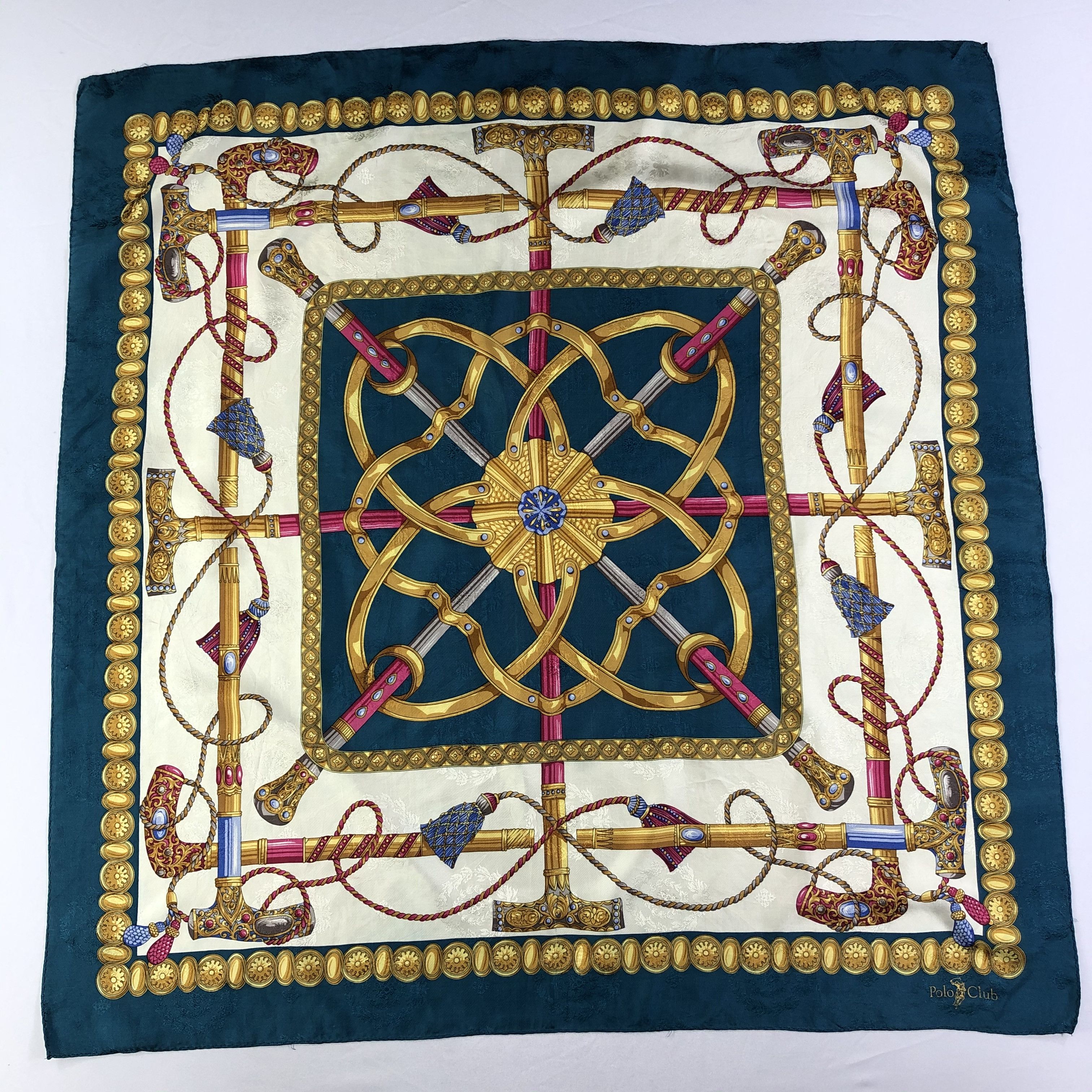 Vintage Vintage Polo Club Silk Scarf Size ONE SIZE - 2 Thumbnail