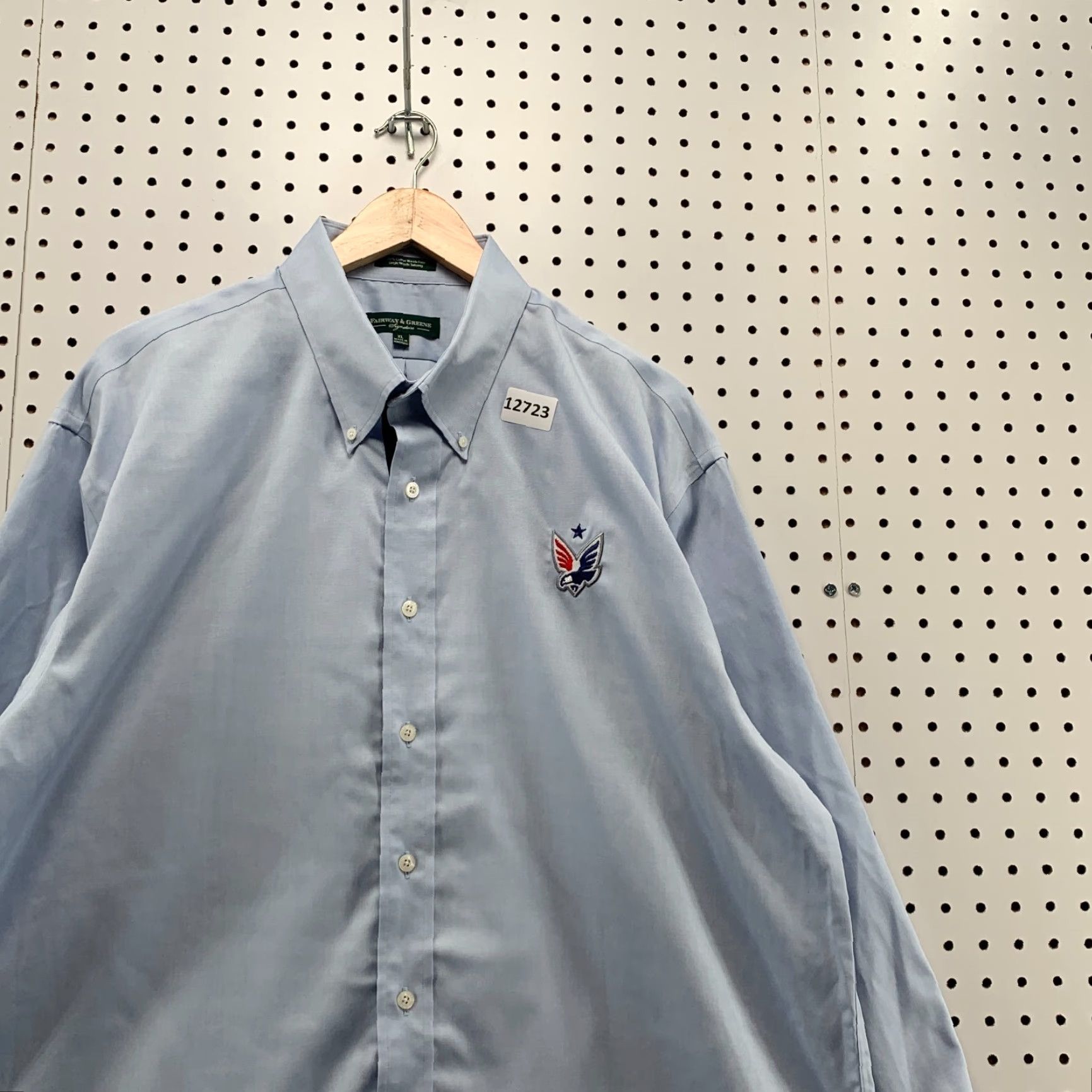 Needles VINTAGE Fairway & Greene Button-Up Shirt Blue Solid Extra Large Long Sleeve Sports Mens Size US XL / EU 56 / 4 - 3 Thumbnail
