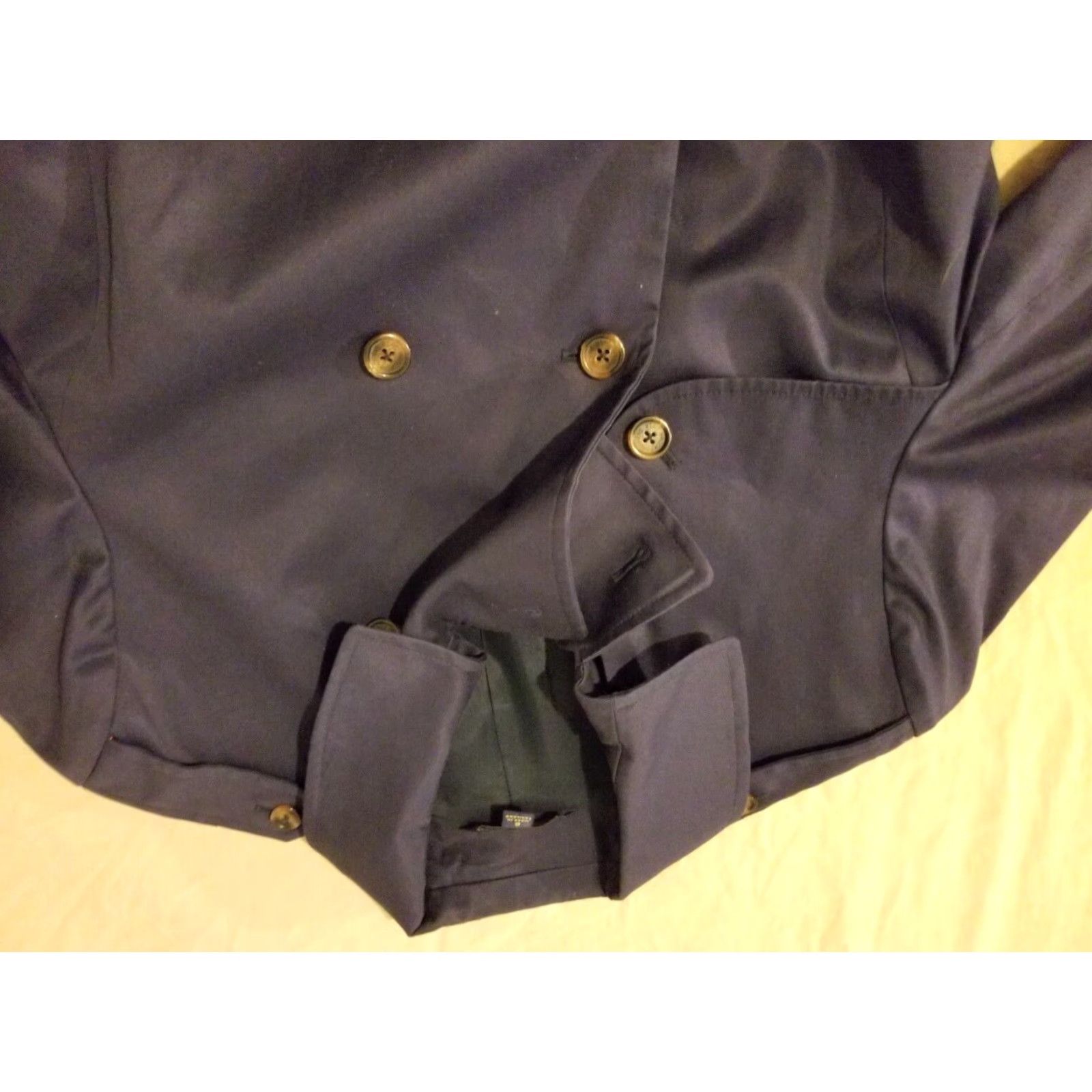 Brooks Brothers VINTAGE Brooks Brothers Trench Coat Jacket Navy Blue Cotton Womens 8 Blue Coat Trench Jacket Womens 8 Blue Brooks Brothers Size M / US 6-8 / IT 42-44 - 2 Thumbnail