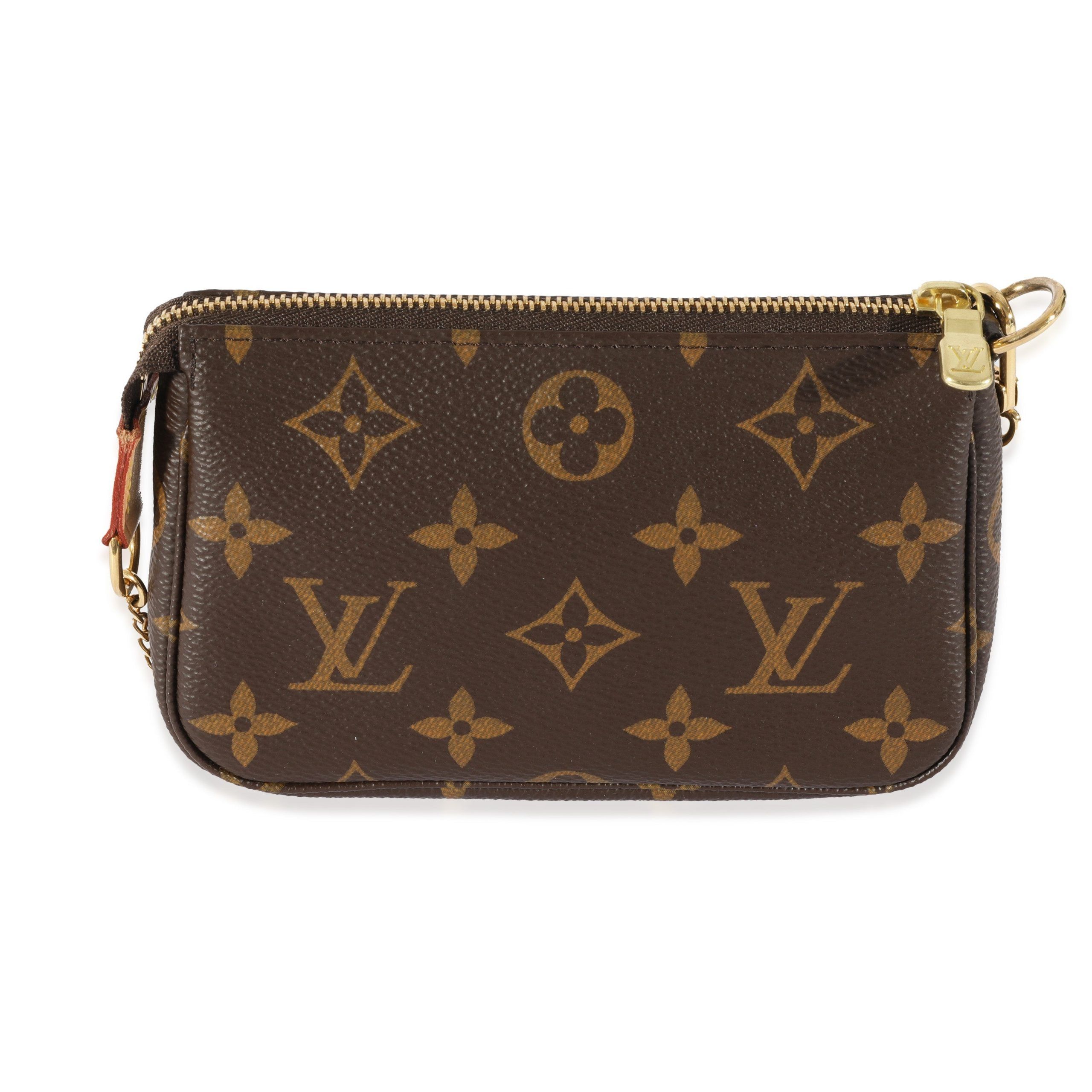 Image of Louis Vuitton Monogram Canvas Mini Pochette in Brown, Women's