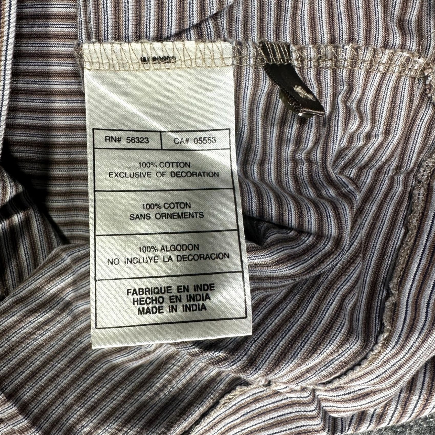 Vintage Tiger Woods Polo Shirt Mens M Brown Blue Stripe Short Sleeve Cotton Knit Shirt Ladies? Size US M / EU 48-50 / 2 - 6 Thumbnail