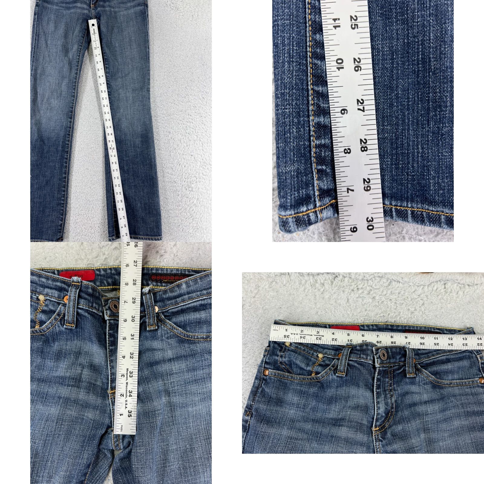 Denime AG Adriano Goldschmied Jeans Womens Bootcut 26 Blue Denim 30in Inseam 5-Pocket Logo Embroidered Size 26" / US 2 / IT 38 - 8 Thumbnail