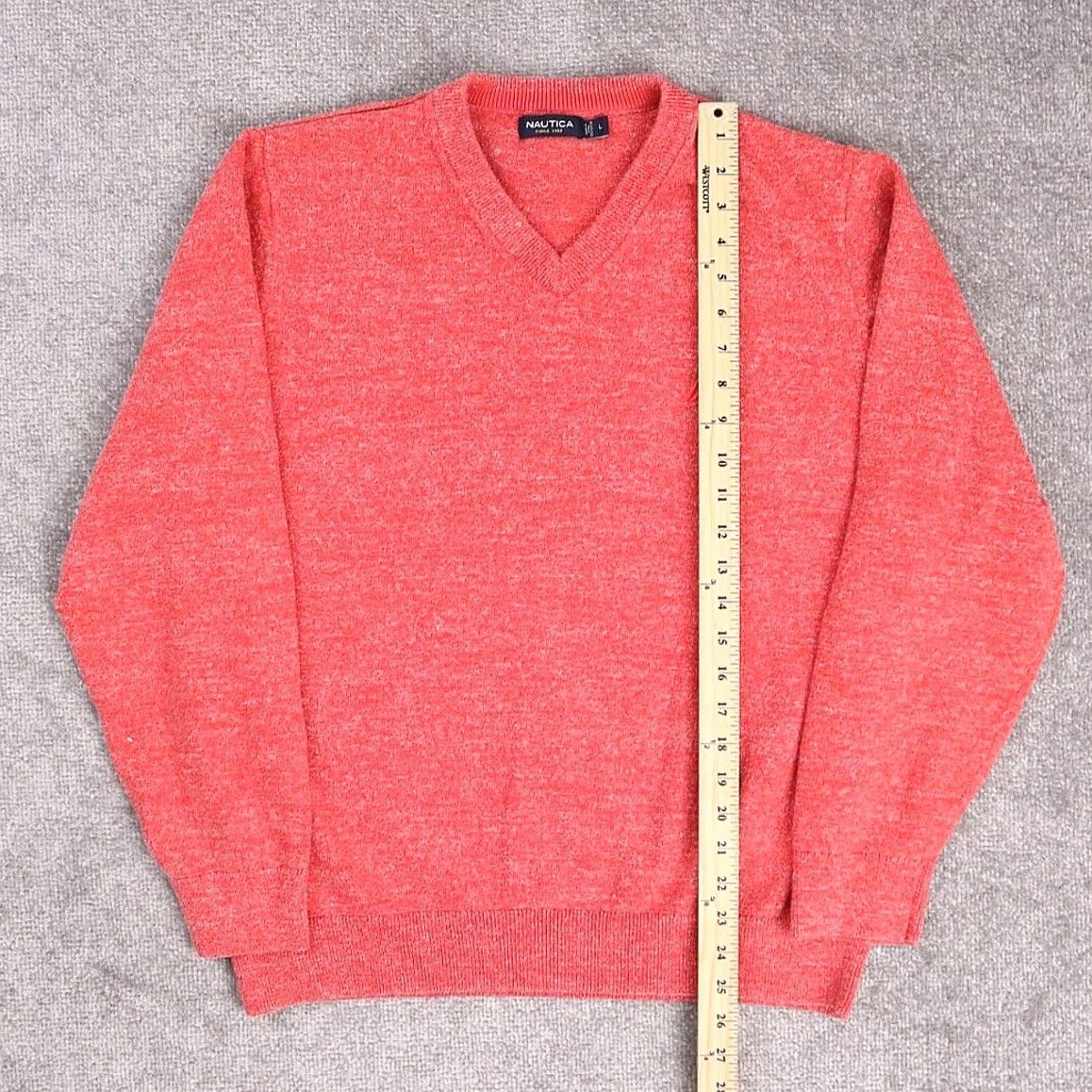Nautica Nautica Sweatshirt L Pink Long Sleeve V Neck Pullover 100% Cotton Mens Size US L / EU 52-54 / 3 - 3 Thumbnail