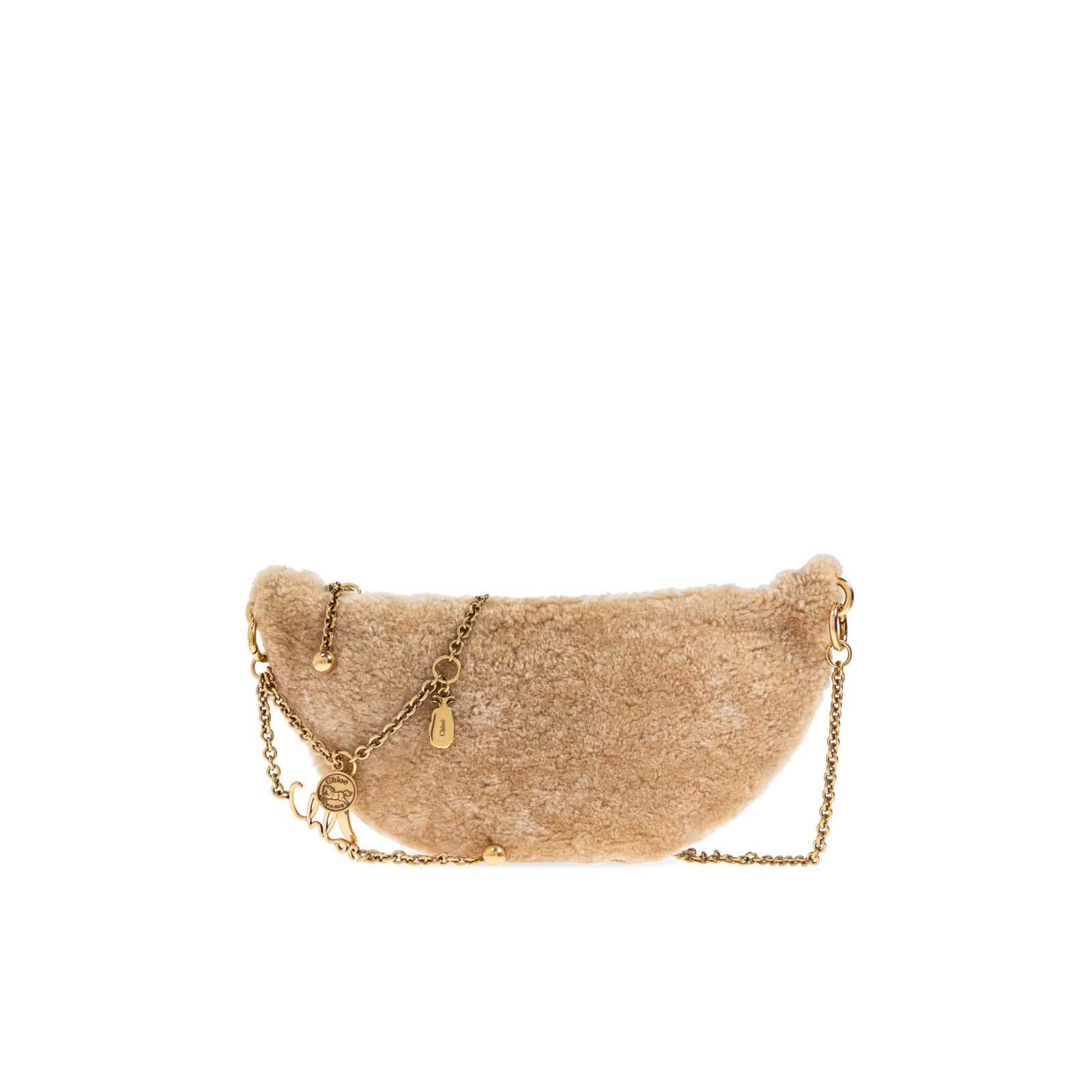 Chloe Chloe Icons Beige Shearling Shoulder Bag New Size ONE SIZE - 1 Thumbnail