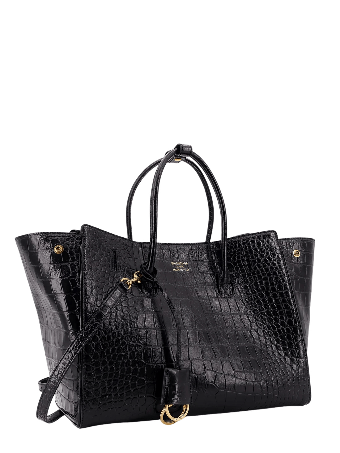Balenciaga Balenciaga Hampton Small Black Embossed Top Handle Bag Size ONE SIZE - 3 Thumbnail
