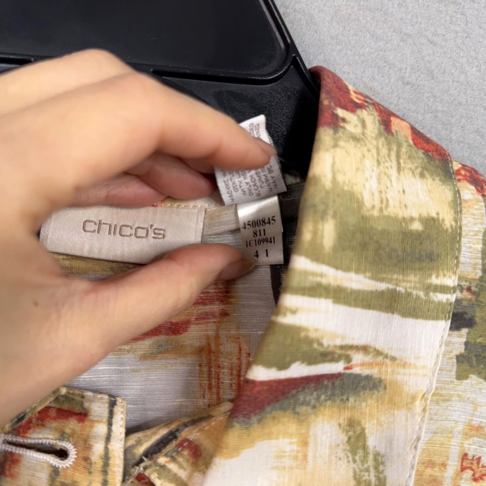 Vintage Chico'S Linen Blend Artistic Jacket Short Oversized Womens 1 Vibrant Spring Travel Size 28" / US 6 / IT 42 - 5 Thumbnail