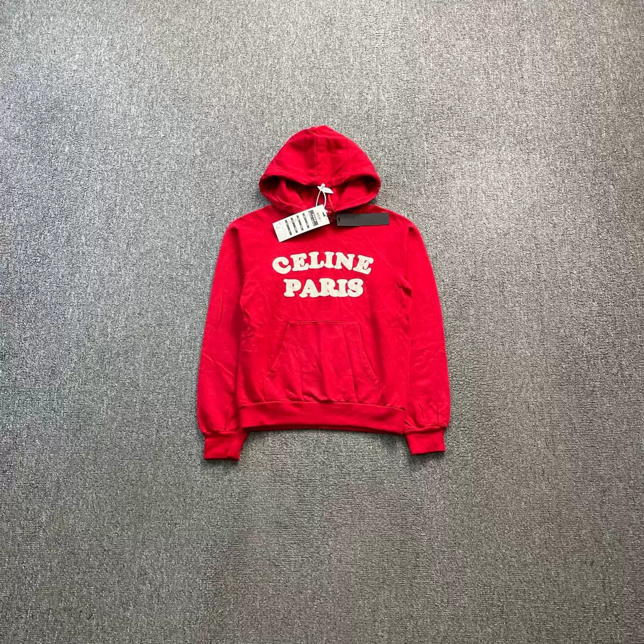 Celine CELINE Red Logo Hoodie Size XS / US 0-2 / IT 36-38 - 1 Thumbnail