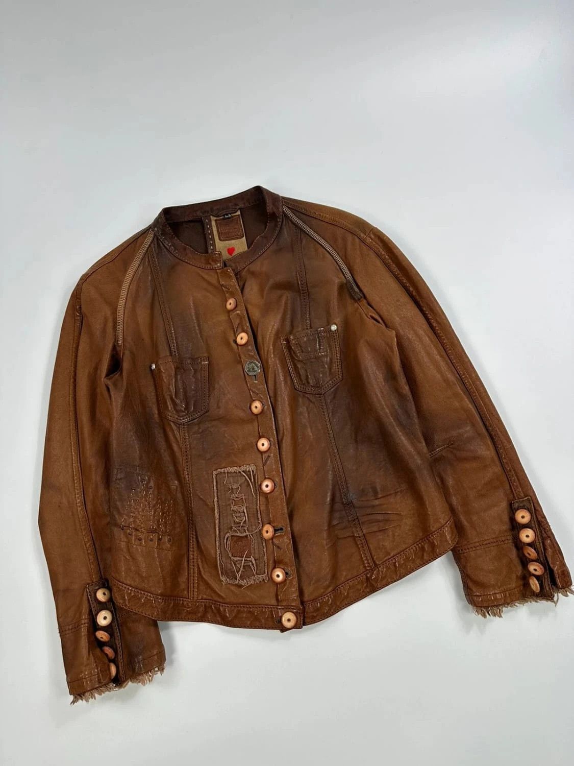 Marithe + Francois Girbaud Marithé + Francois Girbaud Patch Leather jacket Brown Size M / US 6-8 / IT 42-44 - 2 Thumbnail
