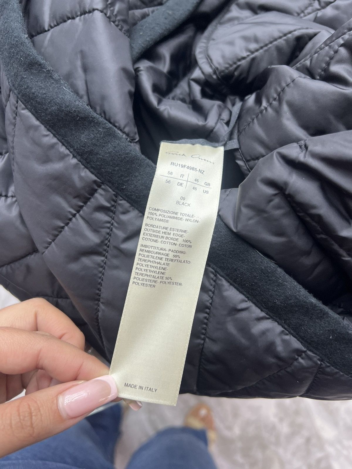 Rick Owens Rick Owens Larry Quilted Liner Jacket Size US S / EU 44-46 / 1 - 8 Thumbnail
