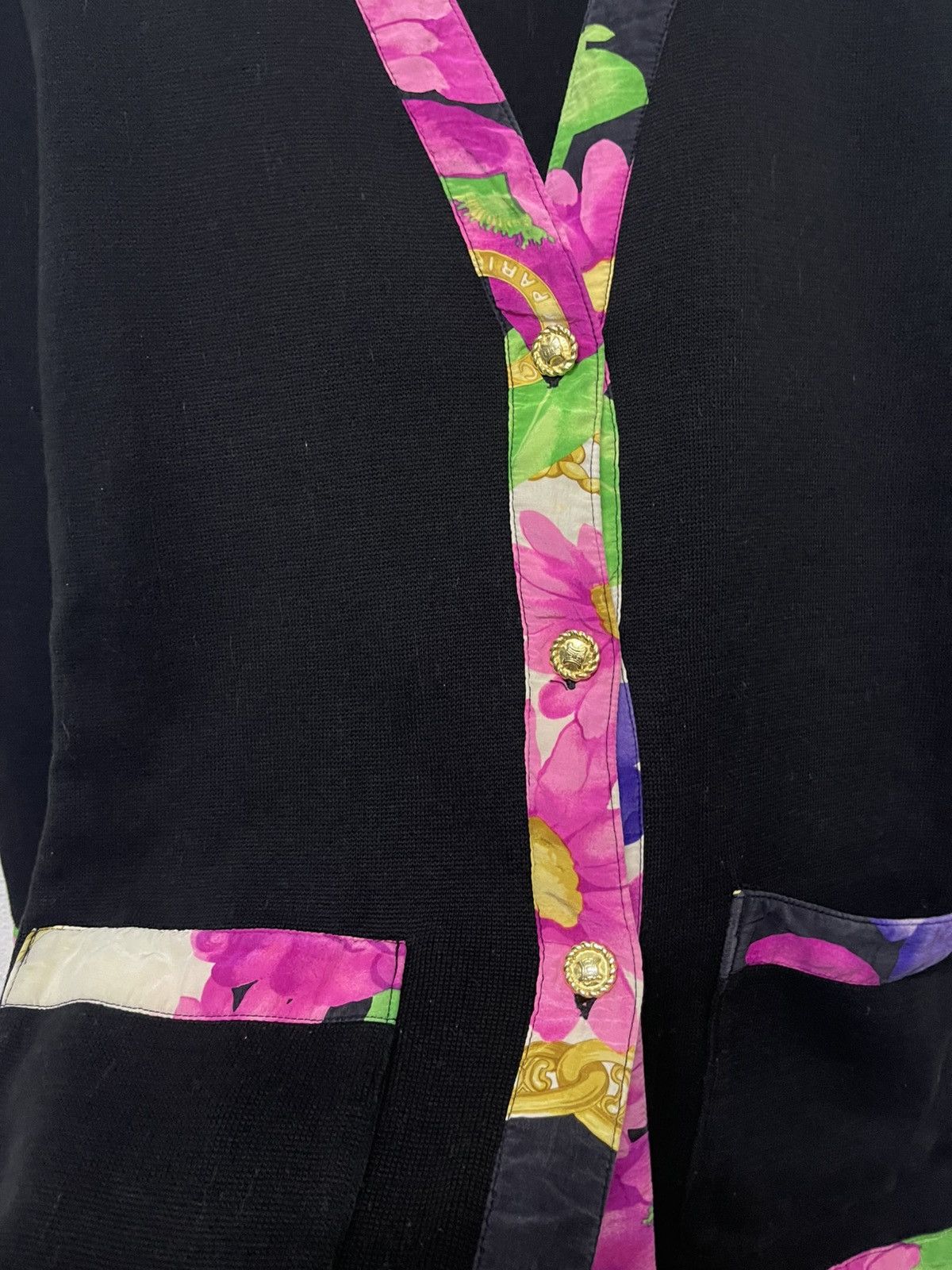 Celine 80s CELINE PARIS SILK/COTTON CARDIGAN FLORAL DESIGN RARE Size XS / US 0-2 / IT 36-38 - 6 Thumbnail