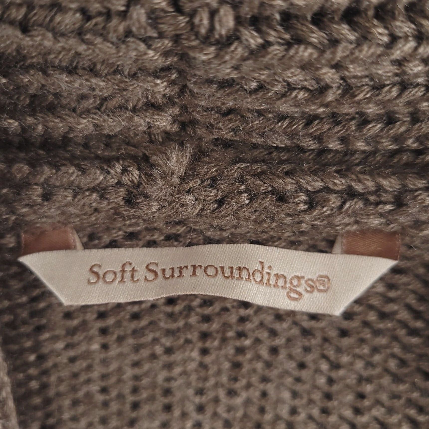 Soft Surroundings Soft Surroundings Cardigan Sweater Wool Blend Wrap Buckle Long Sleeve Regular Size L Brown Womens Size L / US 10 / IT 46 - 2 Thumbnail