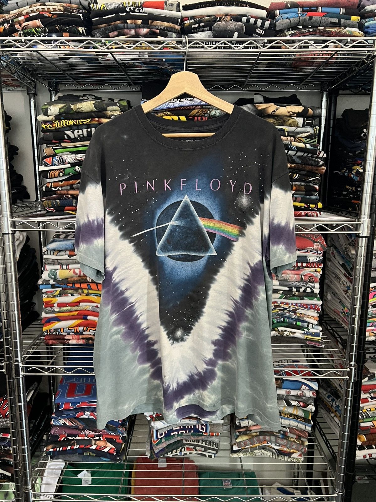Liquid Blue 2000s Pink Floyd Dark Side of the Moon Tie Dye Band Tee Size US XL / EU 56 / 4 - 1 Thumbnail