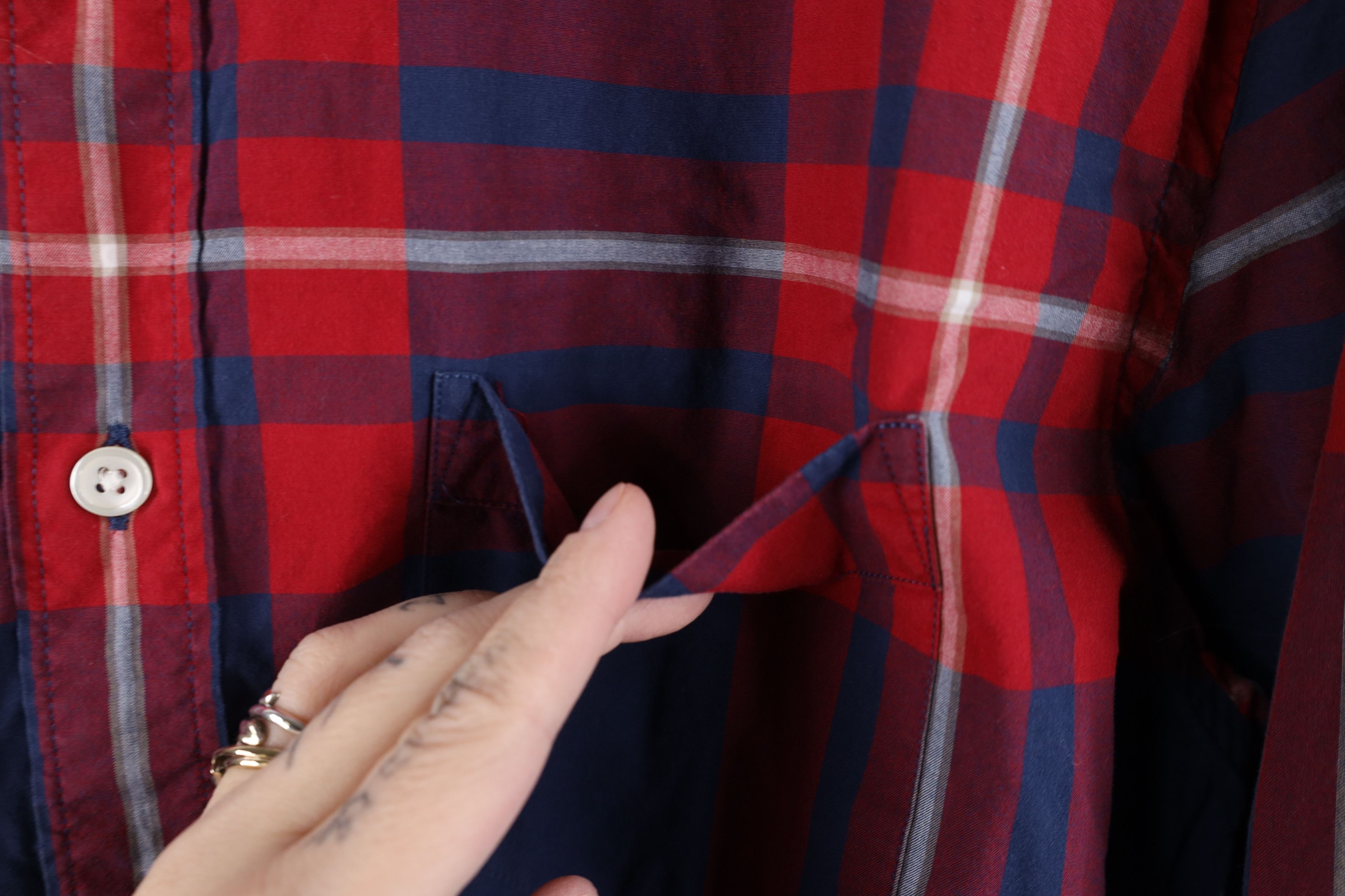 J.Crew J Crew Tartan Plaid Collared Button Down Shirt Red Cotton Size US M / EU 48-50 / 2 - 6 Thumbnail