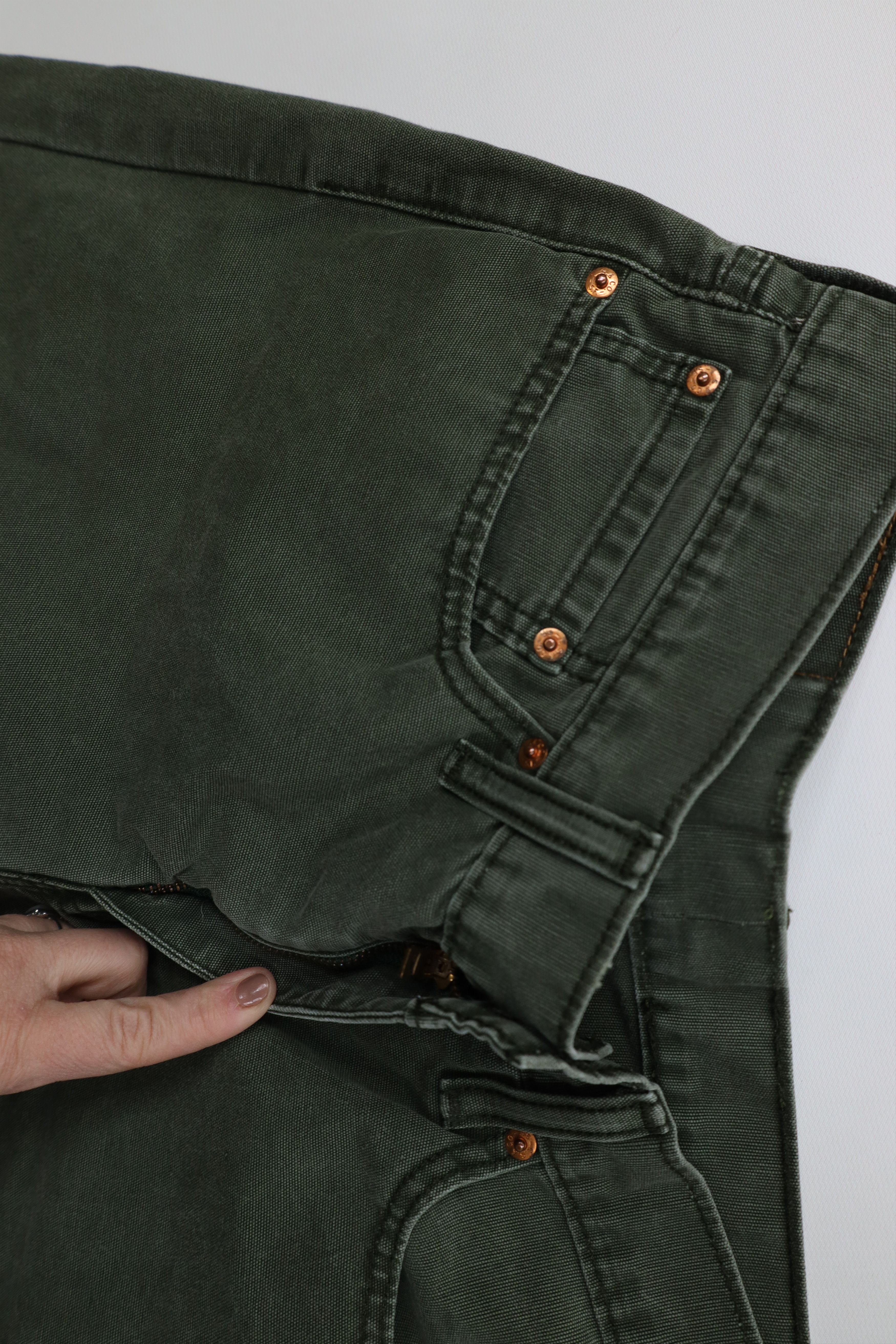 Levi's Vintage Y2K Levis 514 Cotton Canvas Straight Leg Jeans Green Size US 32 / EU 48 - 6 Thumbnail