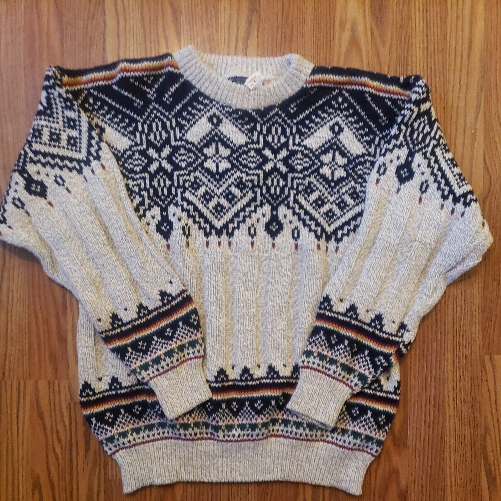 Other Vtg Fair Isle Ski Sweater Mens L USA Made Nordic Cotton Crew Size US L / EU 52-54 / 3 - 11 Thumbnail
