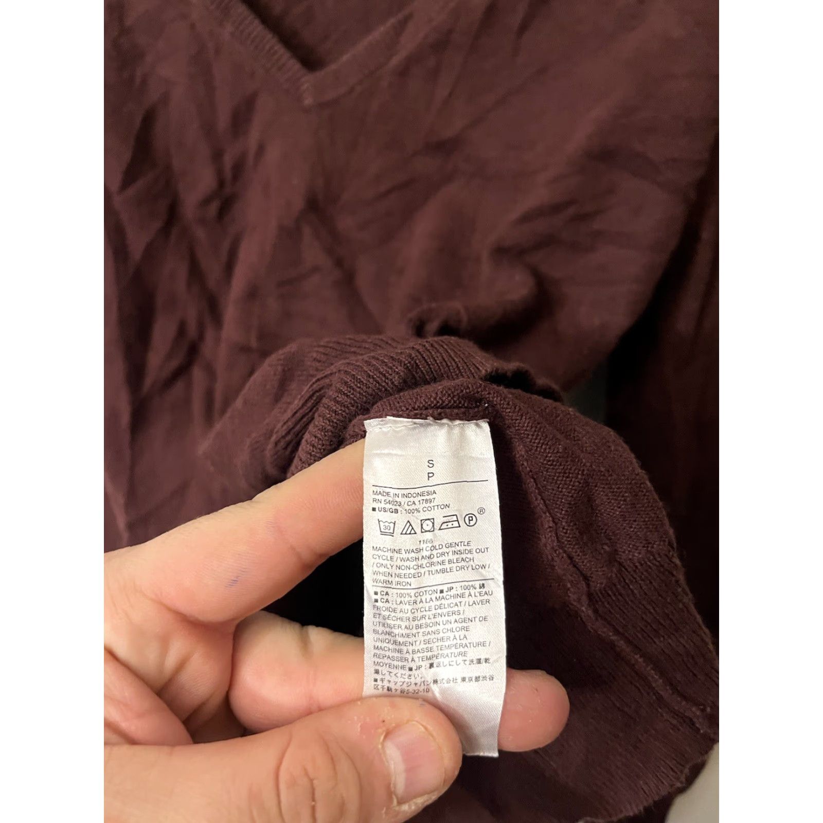 Banana Republic BANANA REPUBLIC Women V-Neck Solid Sweater Size S Brown Long Sleeve Pullover with Pockets Size S / US 4 / IT 40 - 4 Thumbnail