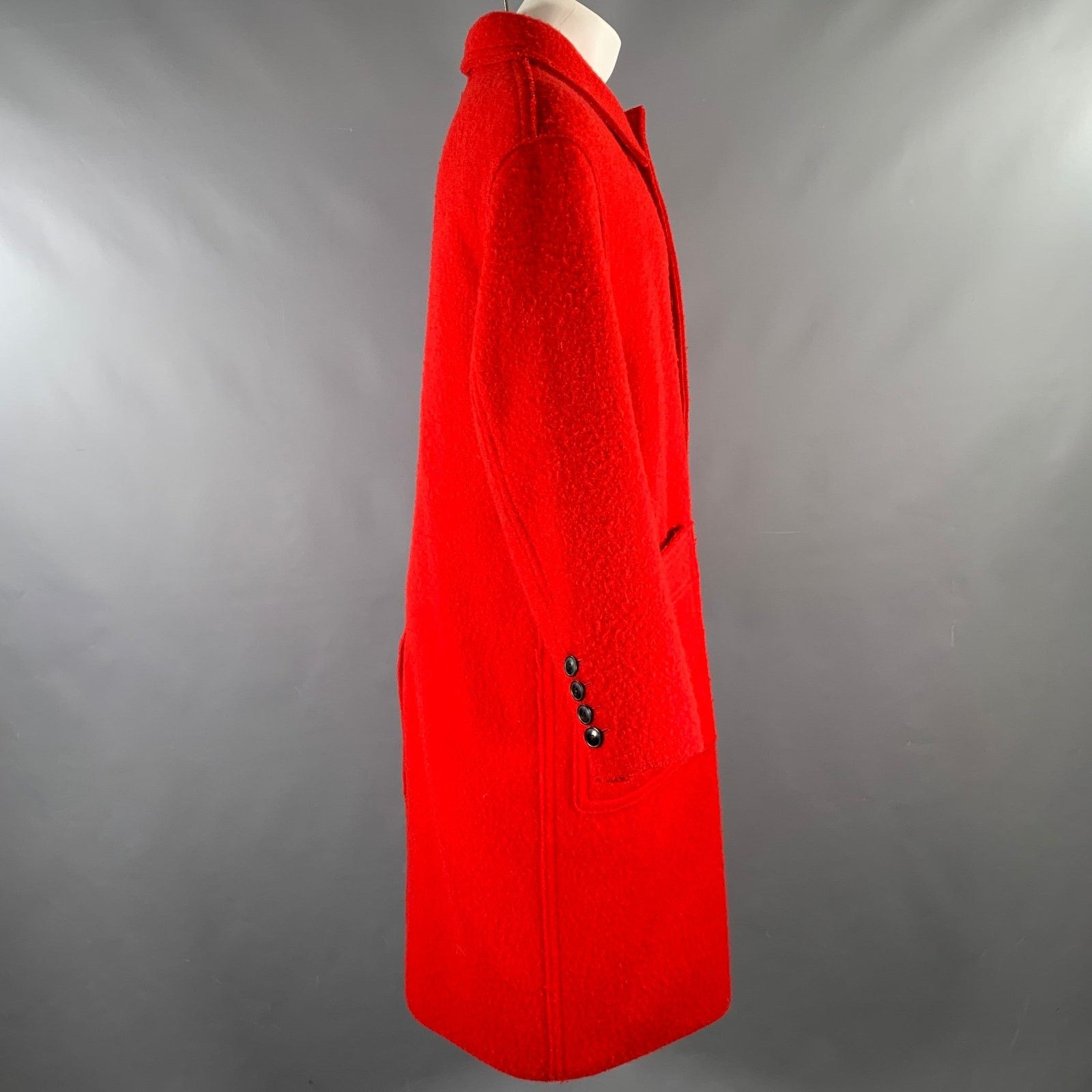 AMI AMI by ALEXANDRE MATTIUSSI S Red Textured Virgin Wool Coat Size US S / EU 44-46 / 1 - 3 Thumbnail