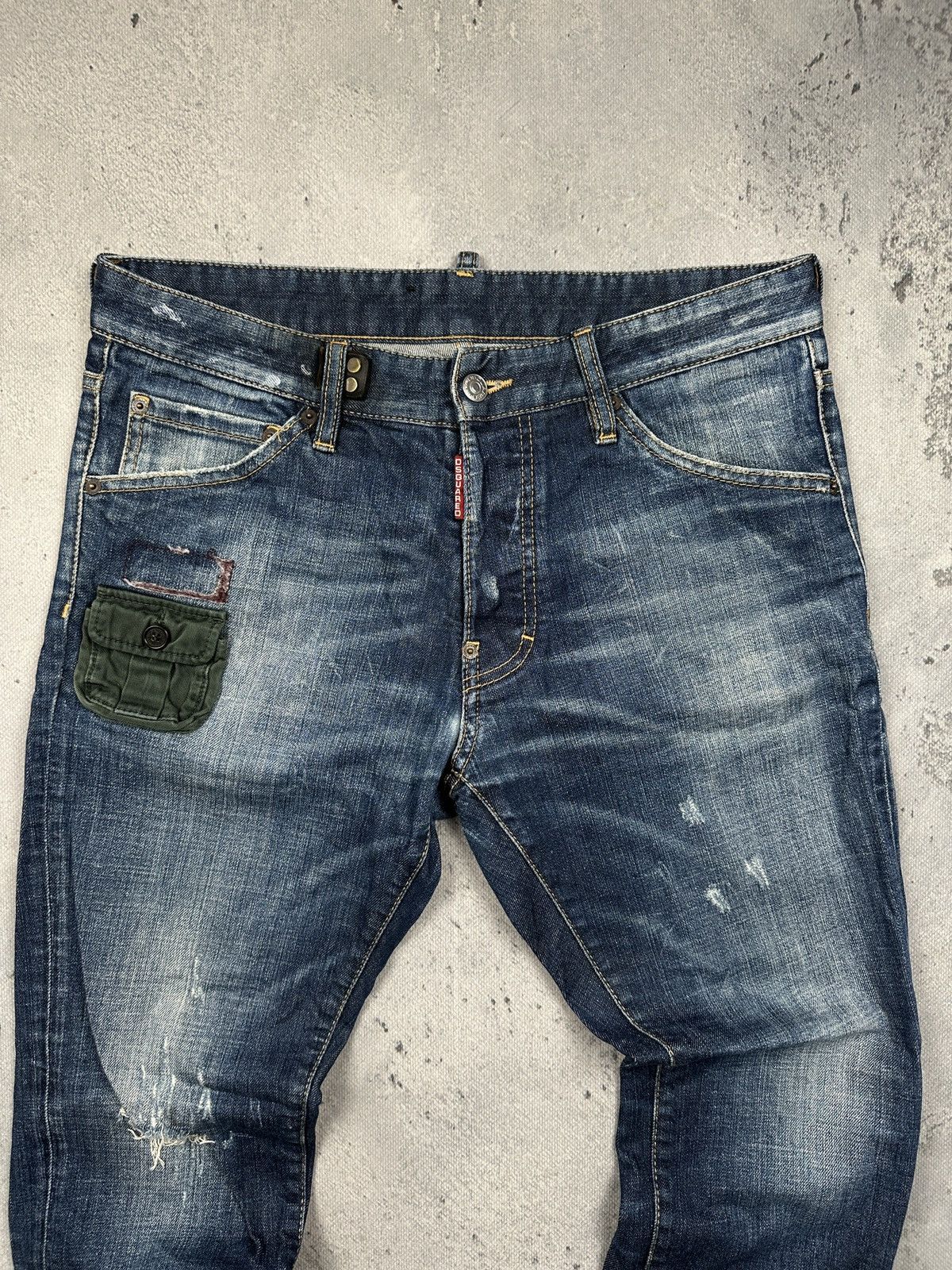 Dsquared2 Dsquared2 Distressed Patchwork Denim Jeans Military Pocket Size US 33 - 7 Thumbnail