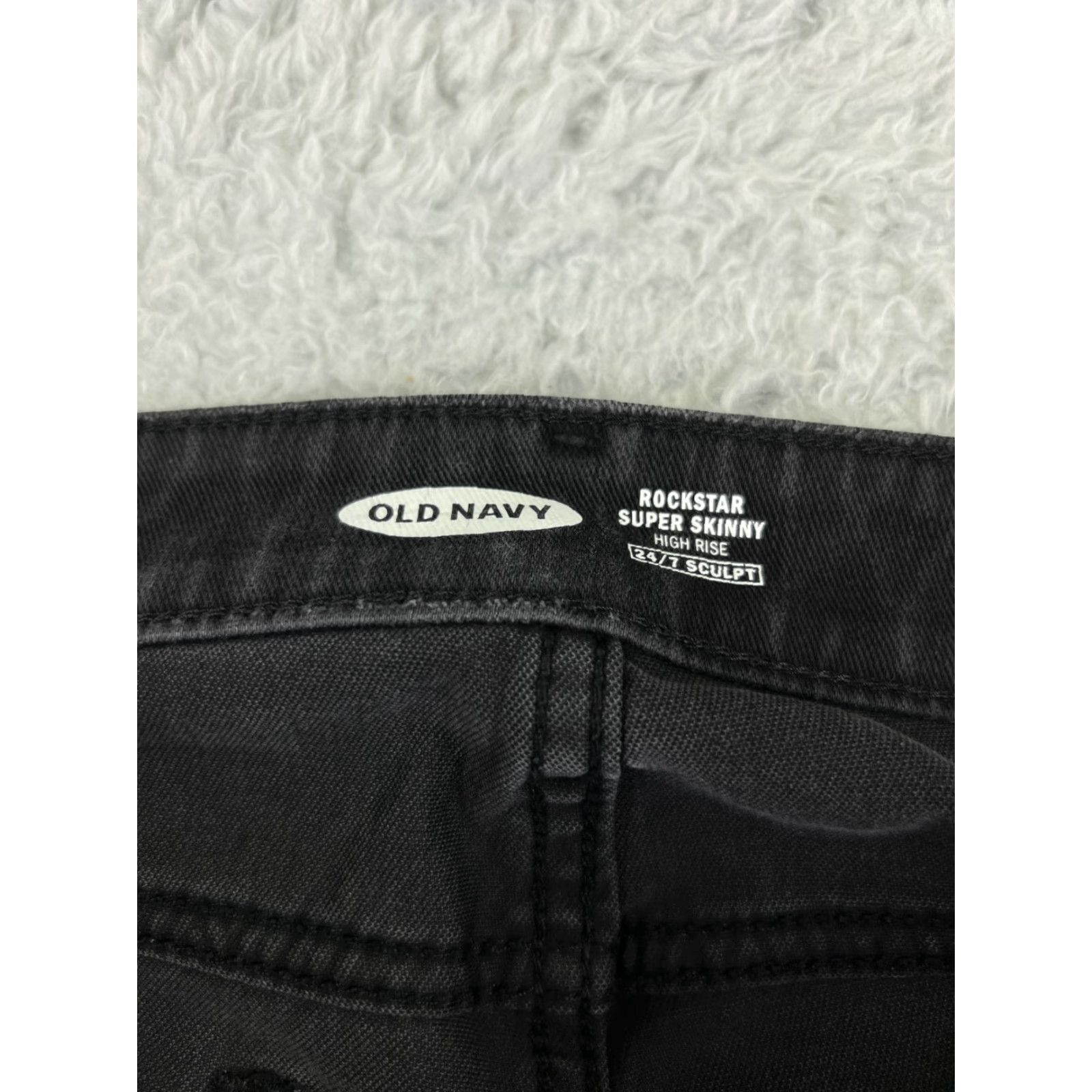 Old Navy Old Navy Pants Womens 10 Black Denim Jeans Rockstar High Rise Super Skinny 30x27 Size 32" / US 10 / IT 46 - 6 Thumbnail