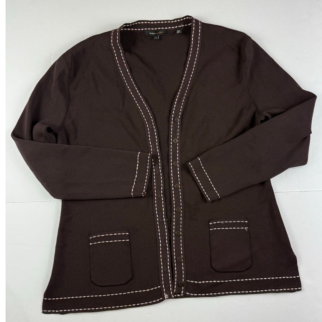 Bcbgmaxazria BCBGMAXAZRIA Dress and Cardigan Set - Brown - XL Size XL / US 12-14 / IT 48-50 - 2 Thumbnail